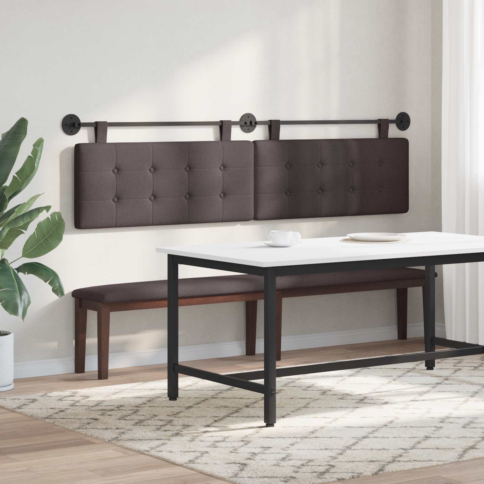 Tête de lit suspendue Marron foncé Tissu - XIOS