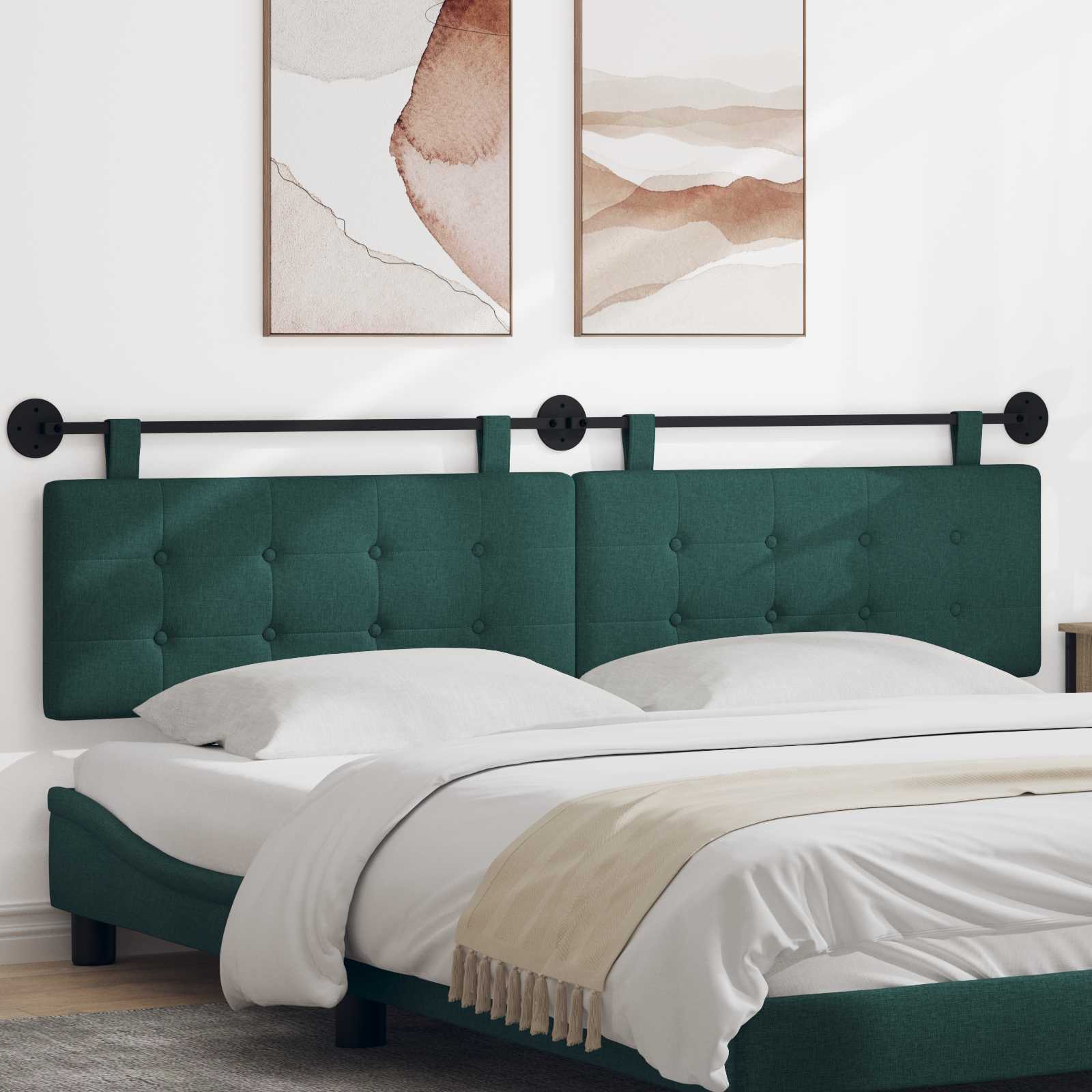 Tête de lit suspendue Montage mural Vert foncé 210 x 55 x 5 cm - XIOS