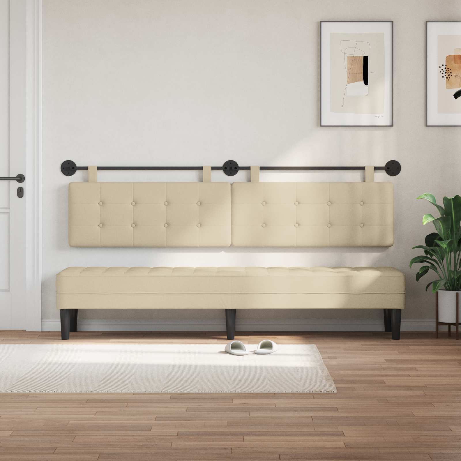 Tête de lit suspendue Crème tissu - XIOS