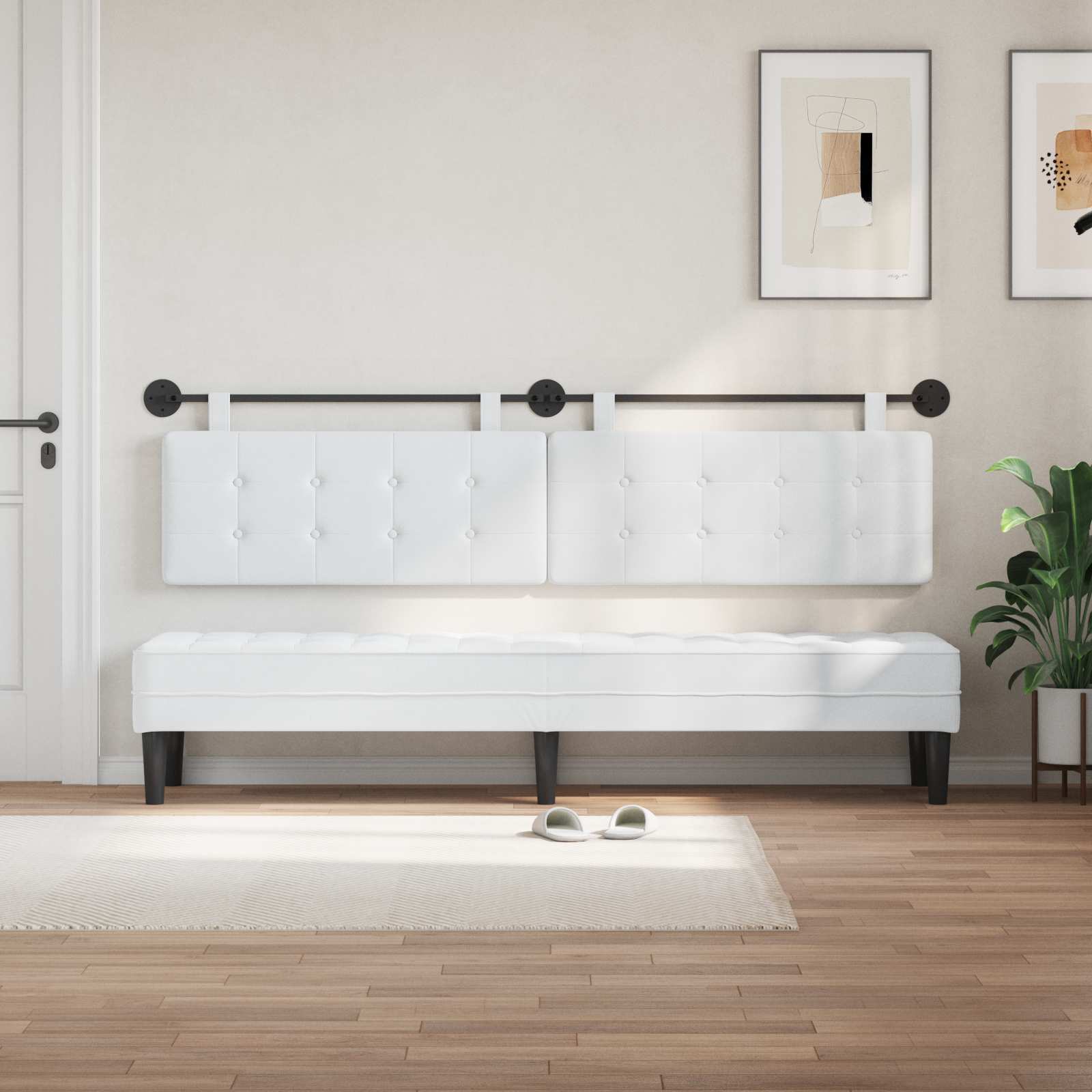 Tête de lit suspendue Blanc tissu - XIOS