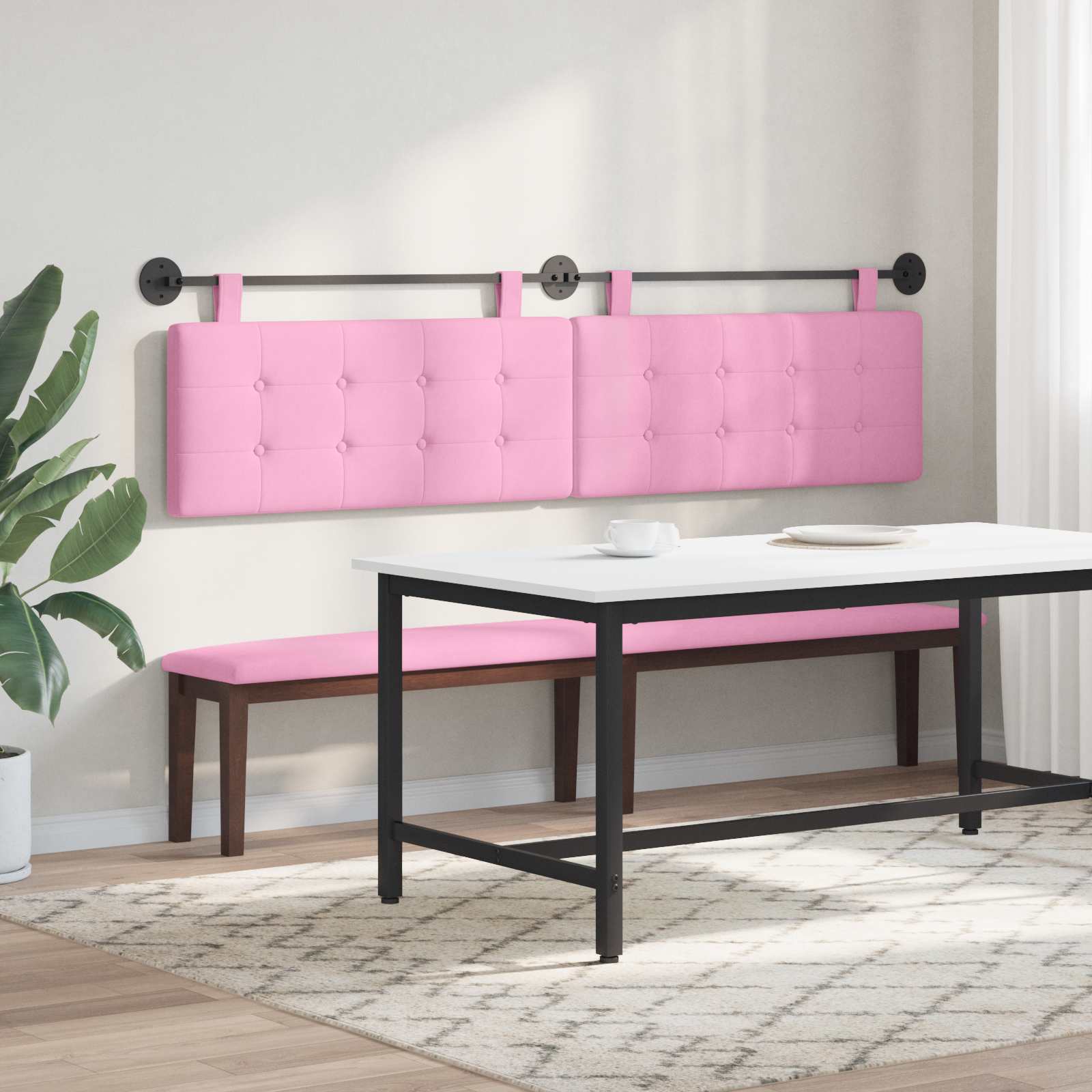 Tête de lit suspendue Rose tissu - XIOS