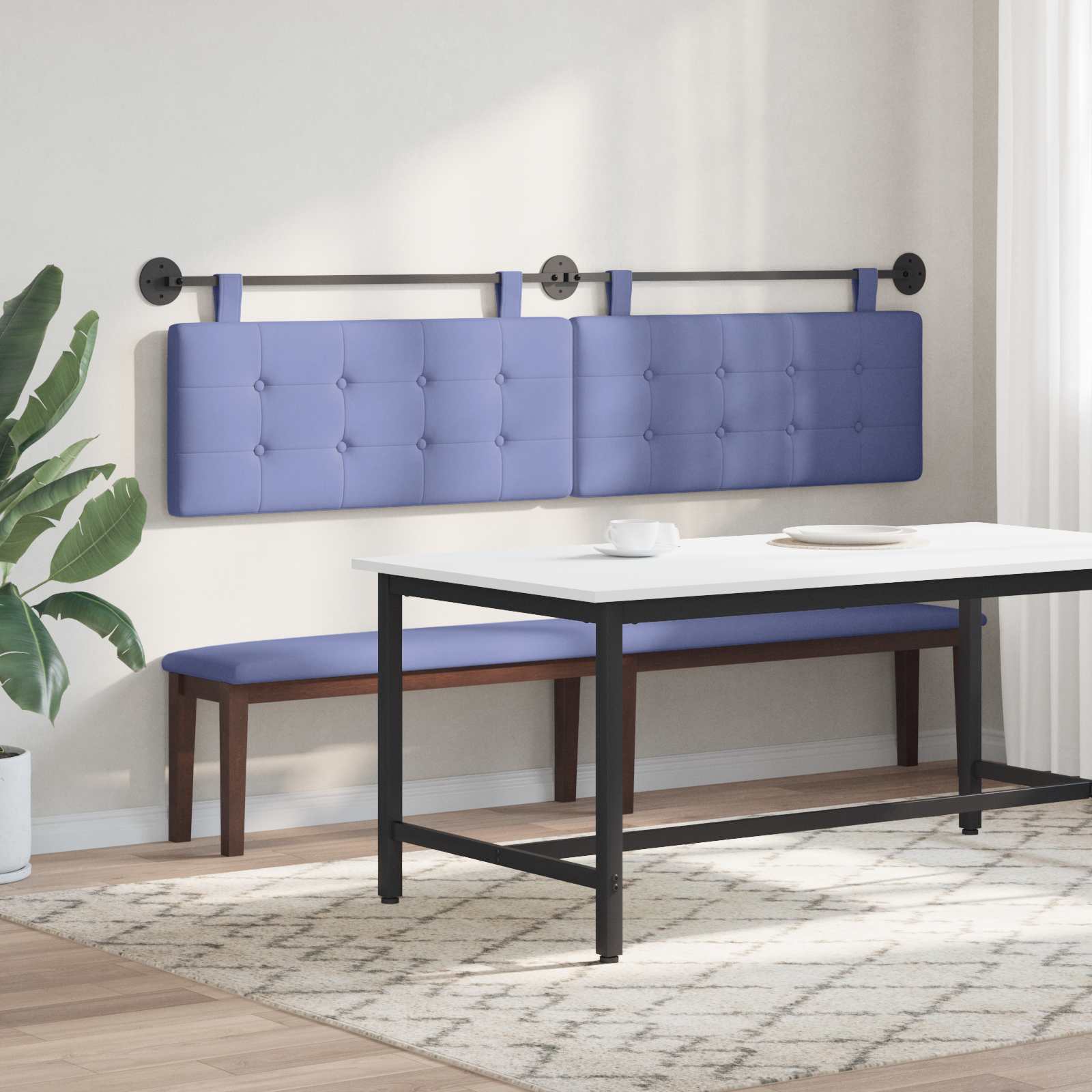 Tête de lit suspendue Bleu denim Tissu - XIOS