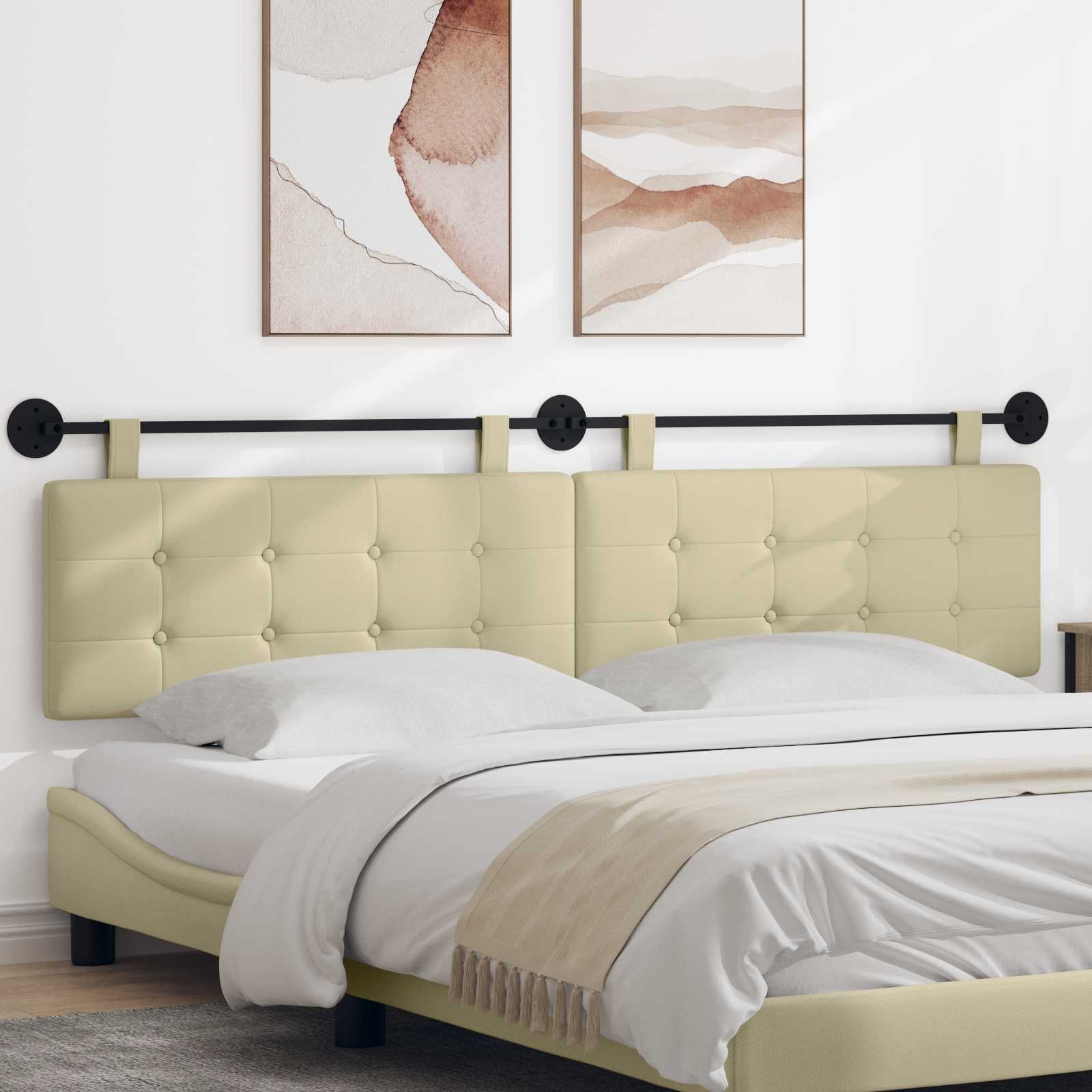 Tête de lit suspendue Crème Simili cuir - XIOS