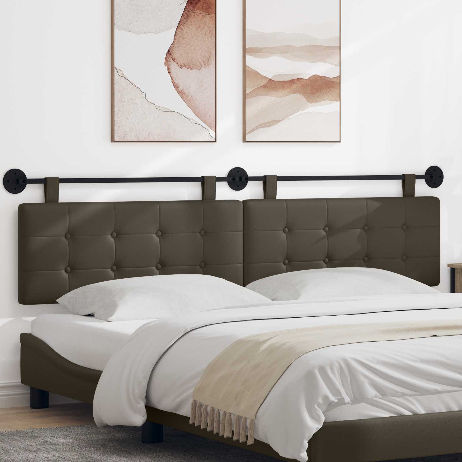 Tête de lit suspendue Gris 210 x 55 x 5 cm Simili cuir - XIOS
