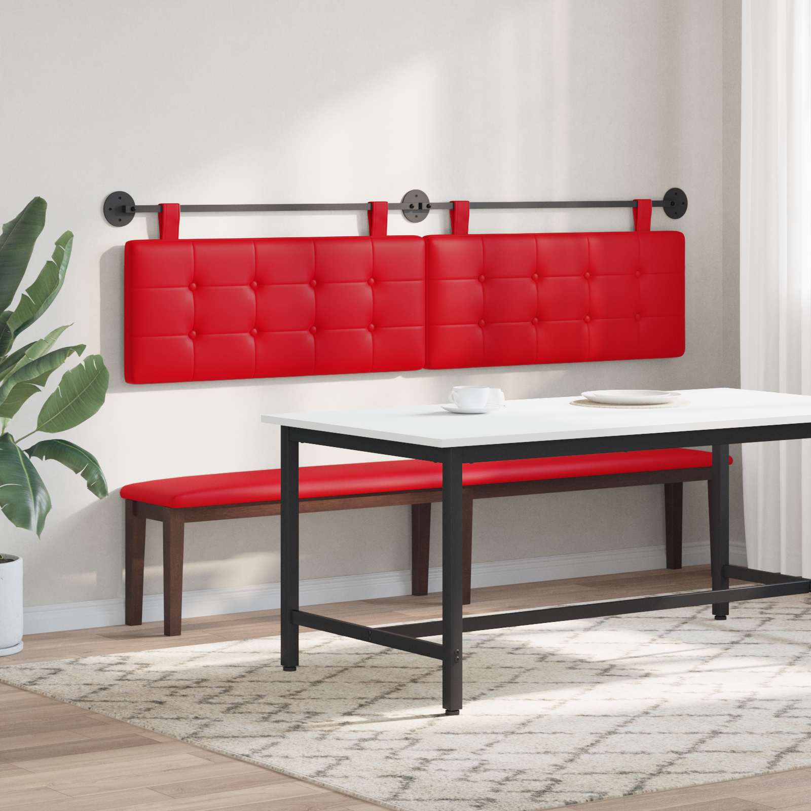 Tête de lit suspendue Rouge Simili cuir - XIOS