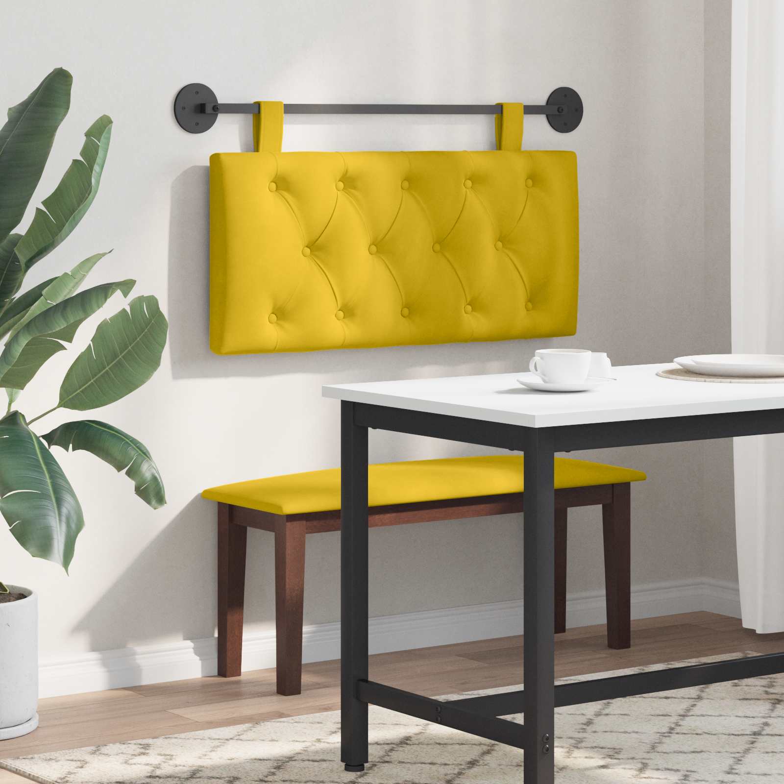 Tête de lit suspendue Jaune Velours - XIOS