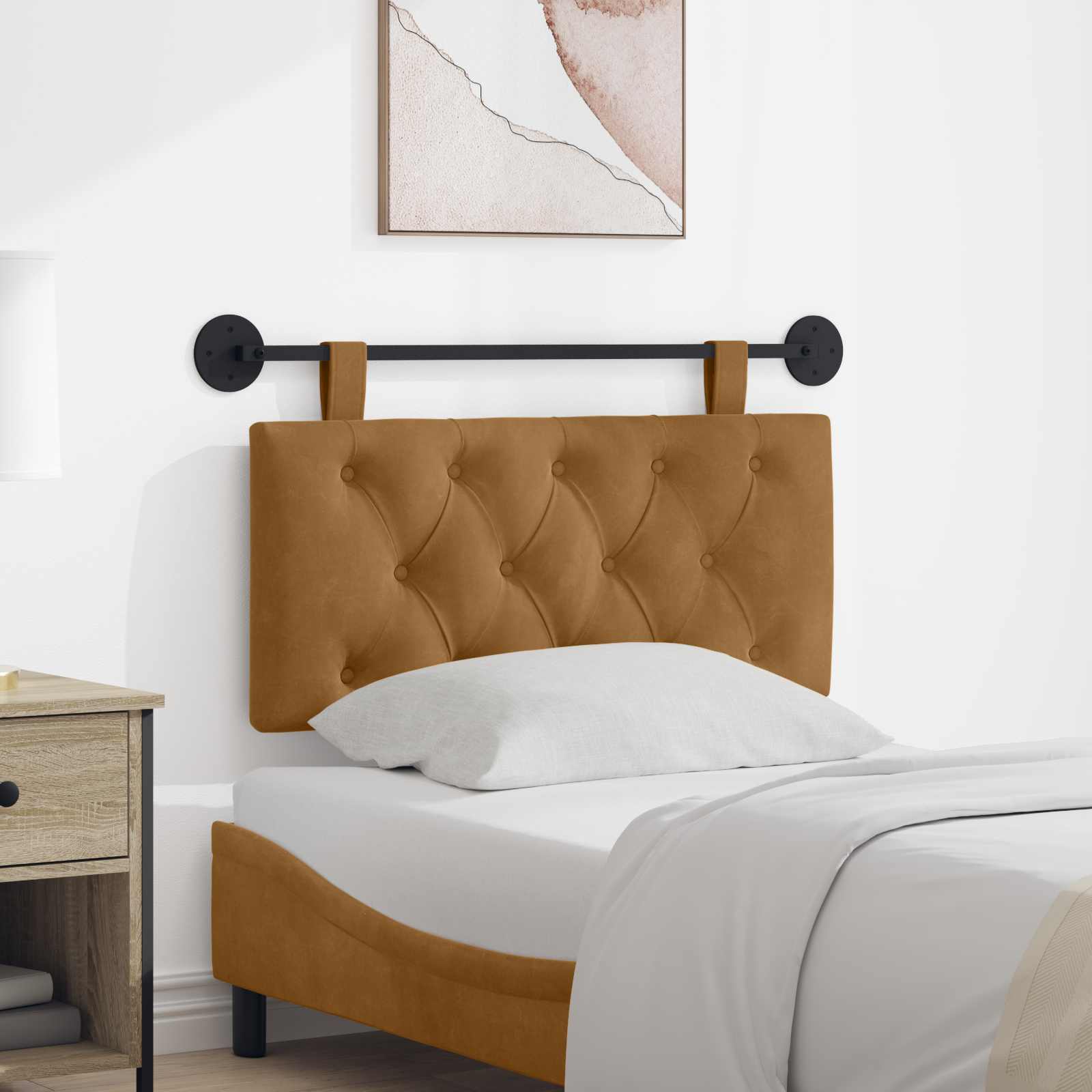 Tête de lit suspendue Marron 90 x 55 x 7 cm Velours - XIOS