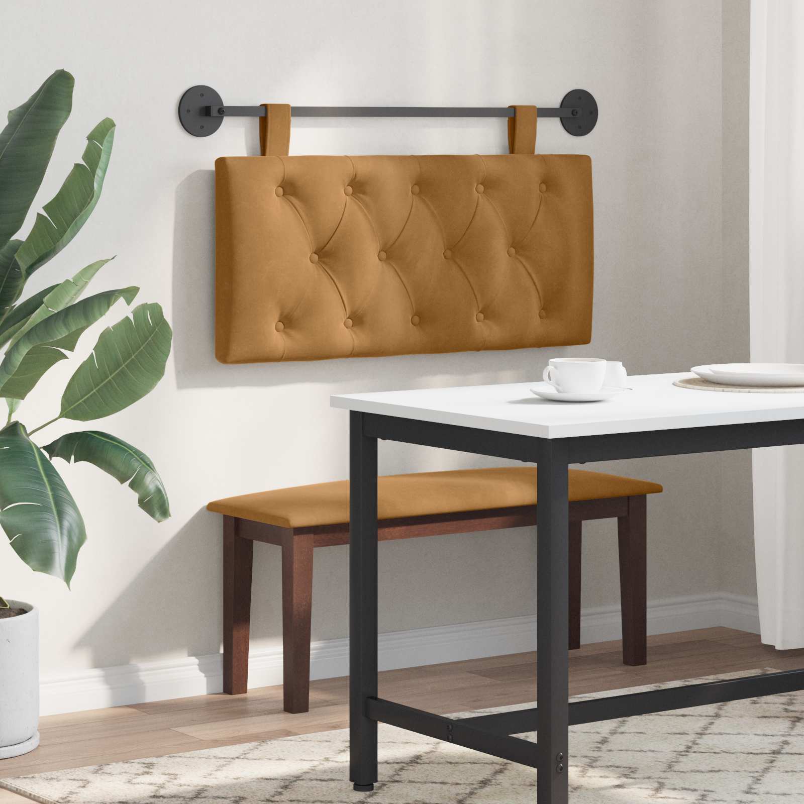 Tête de lit suspendue Marron 90 x 55 x 7 cm Velours - XIOS