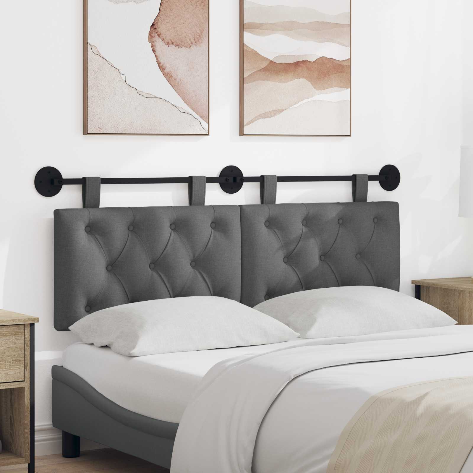 Tête de lit suspendue Gris foncé Tissu - XIOS