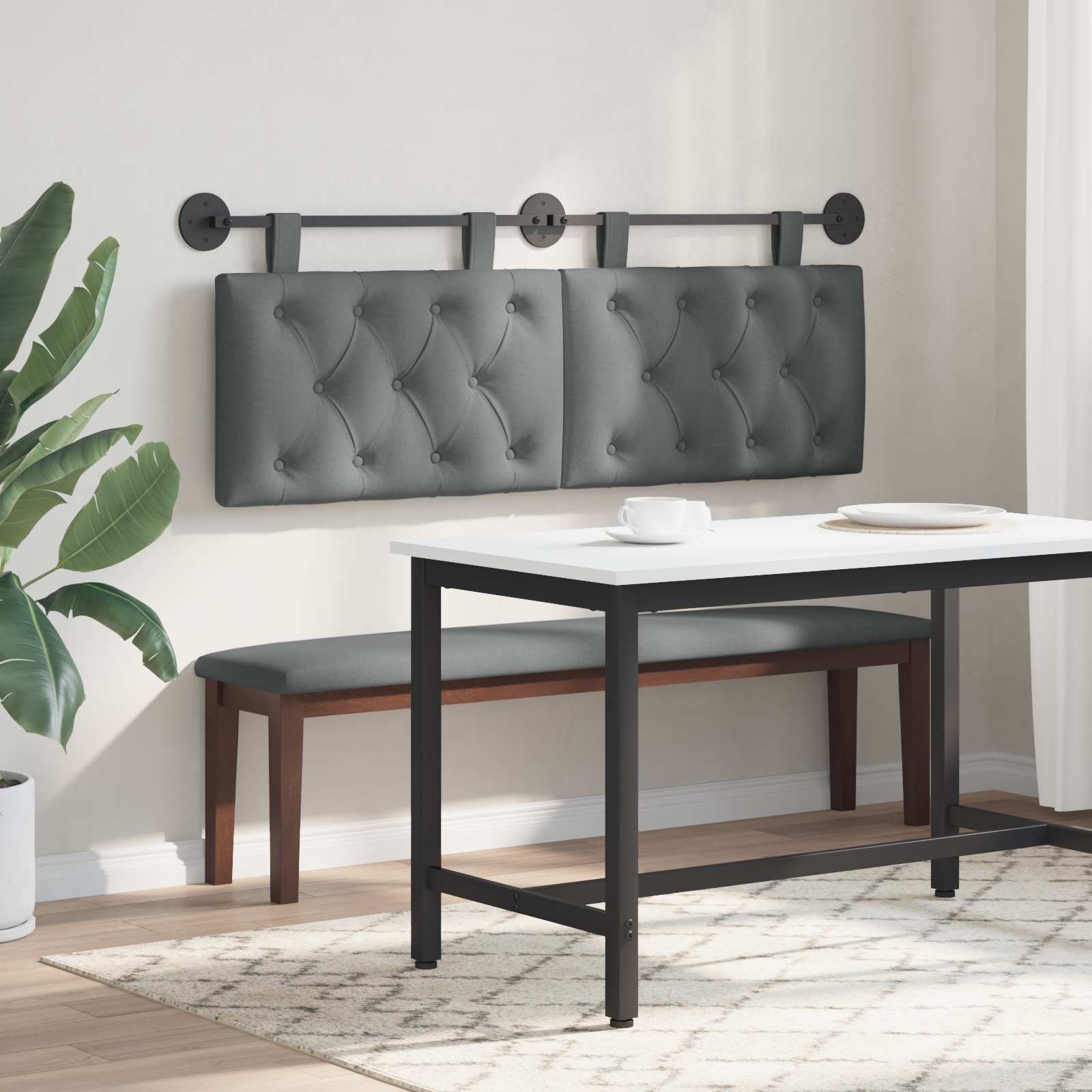 Tête de lit suspendue Gris foncé Tissu - XIOS