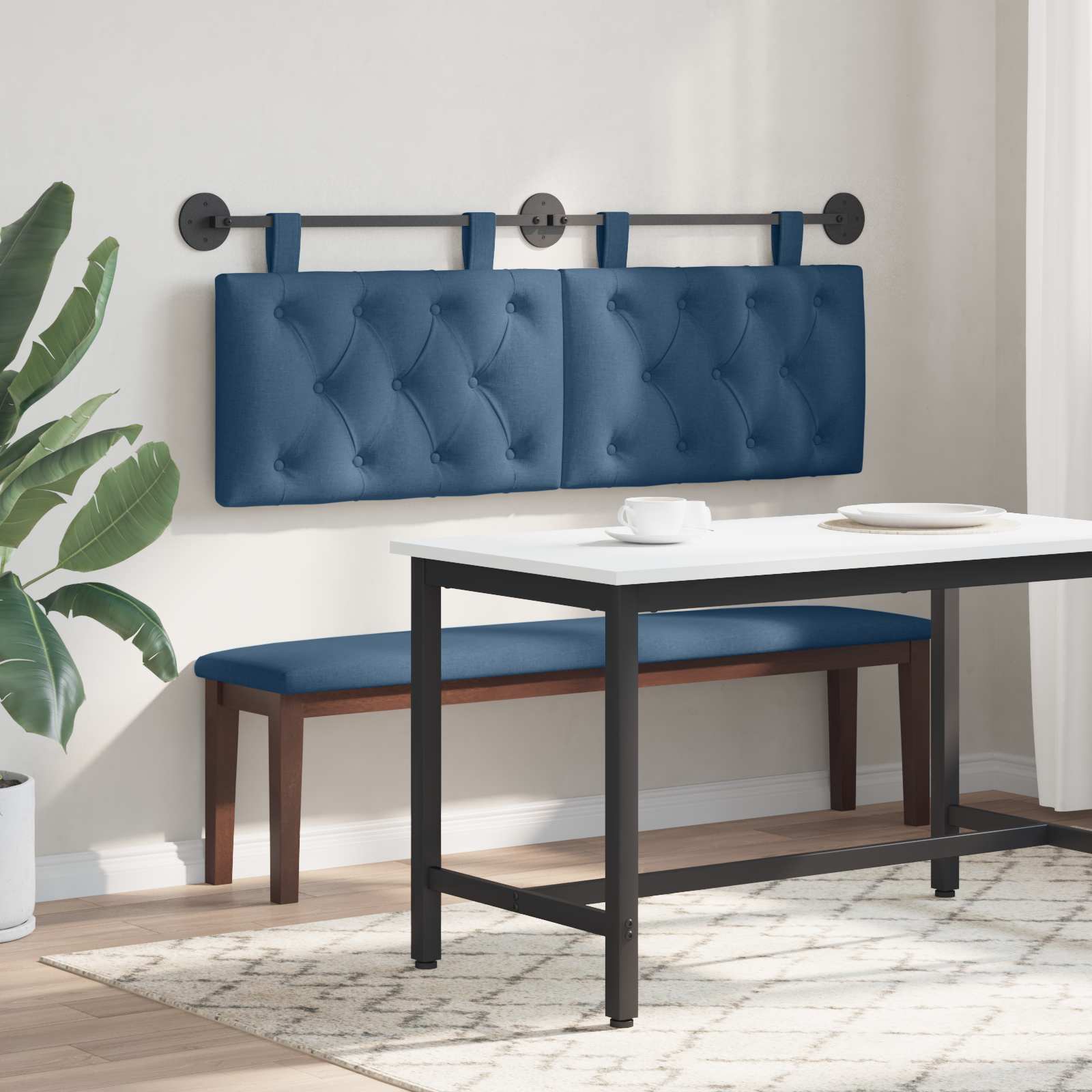 Tête de lit suspendue Bleu Tissu - XIOS