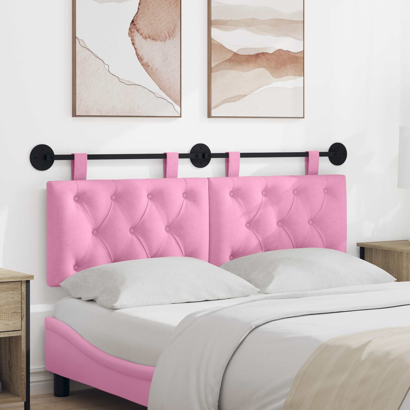 Tête de lit suspendue Rose Tissu - XIOS
