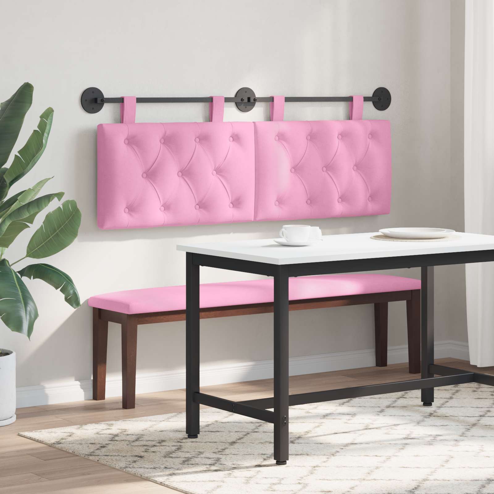 Tête de lit suspendue Rose Tissu - XIOS