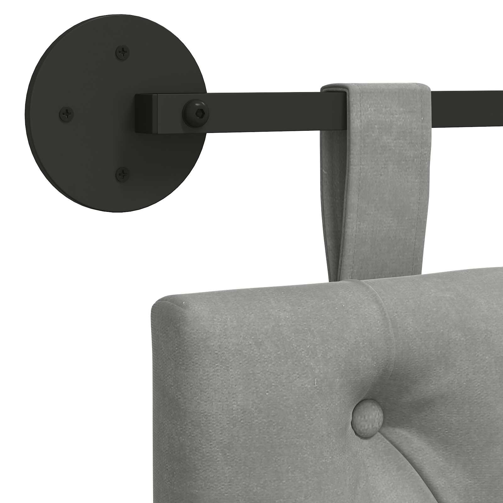 Tête de lit suspendue Avec lumière LED Gris clair Velours - XIOS
