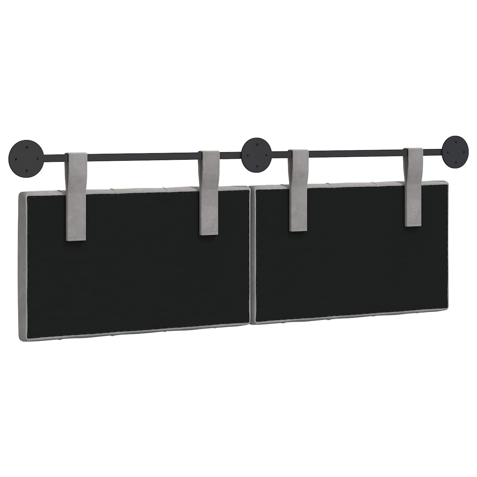 Tête de lit suspendue Avec lumière LED Gris clair Velours - XIOS