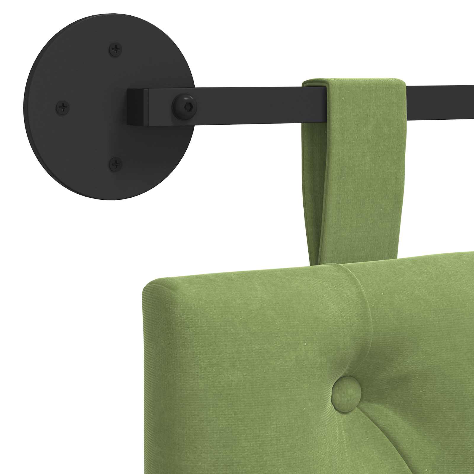 Tête de lit suspendue Avec lumière LED Vert clair Velours - XIOS