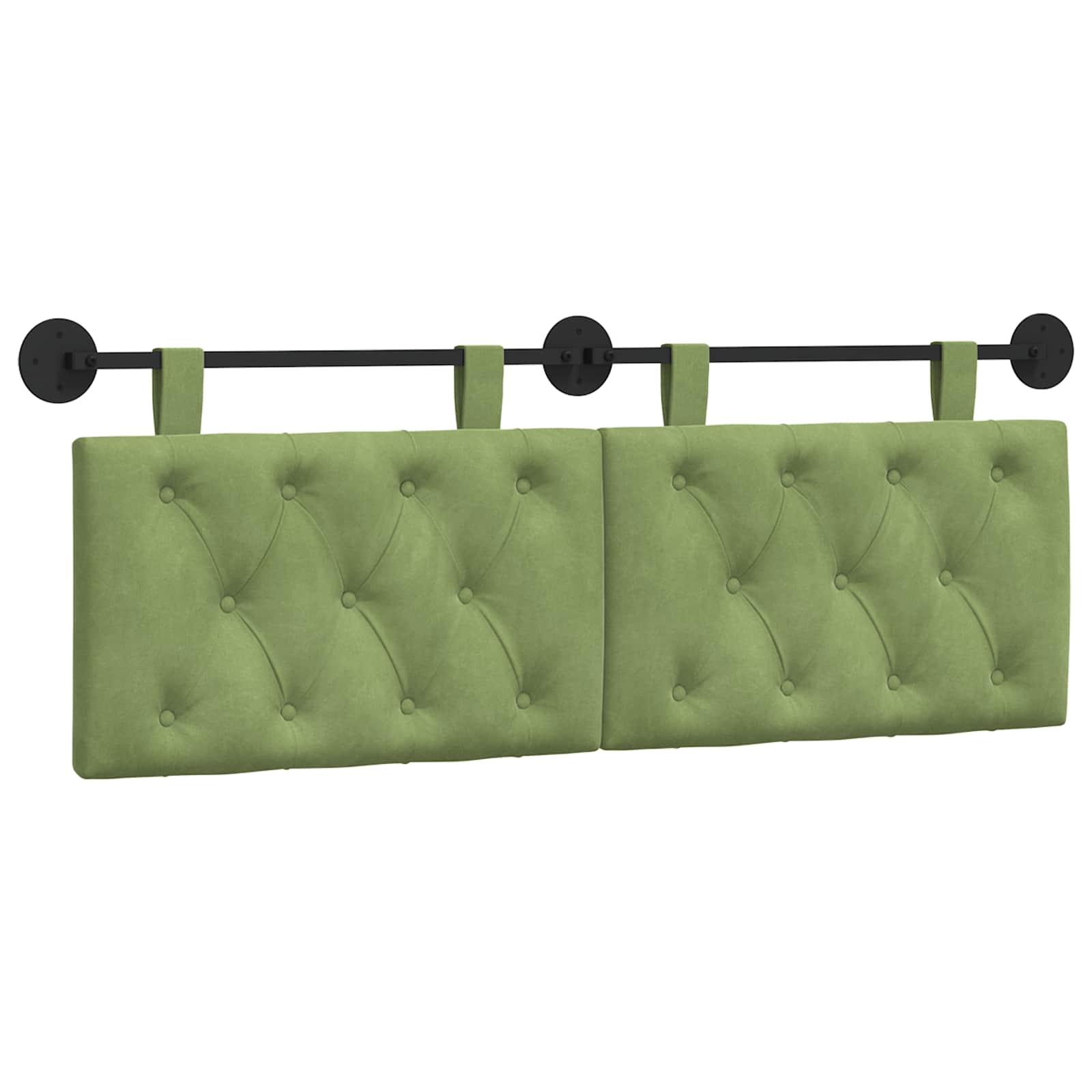 Tête de lit suspendue Avec lumière LED Vert clair Velours - XIOS