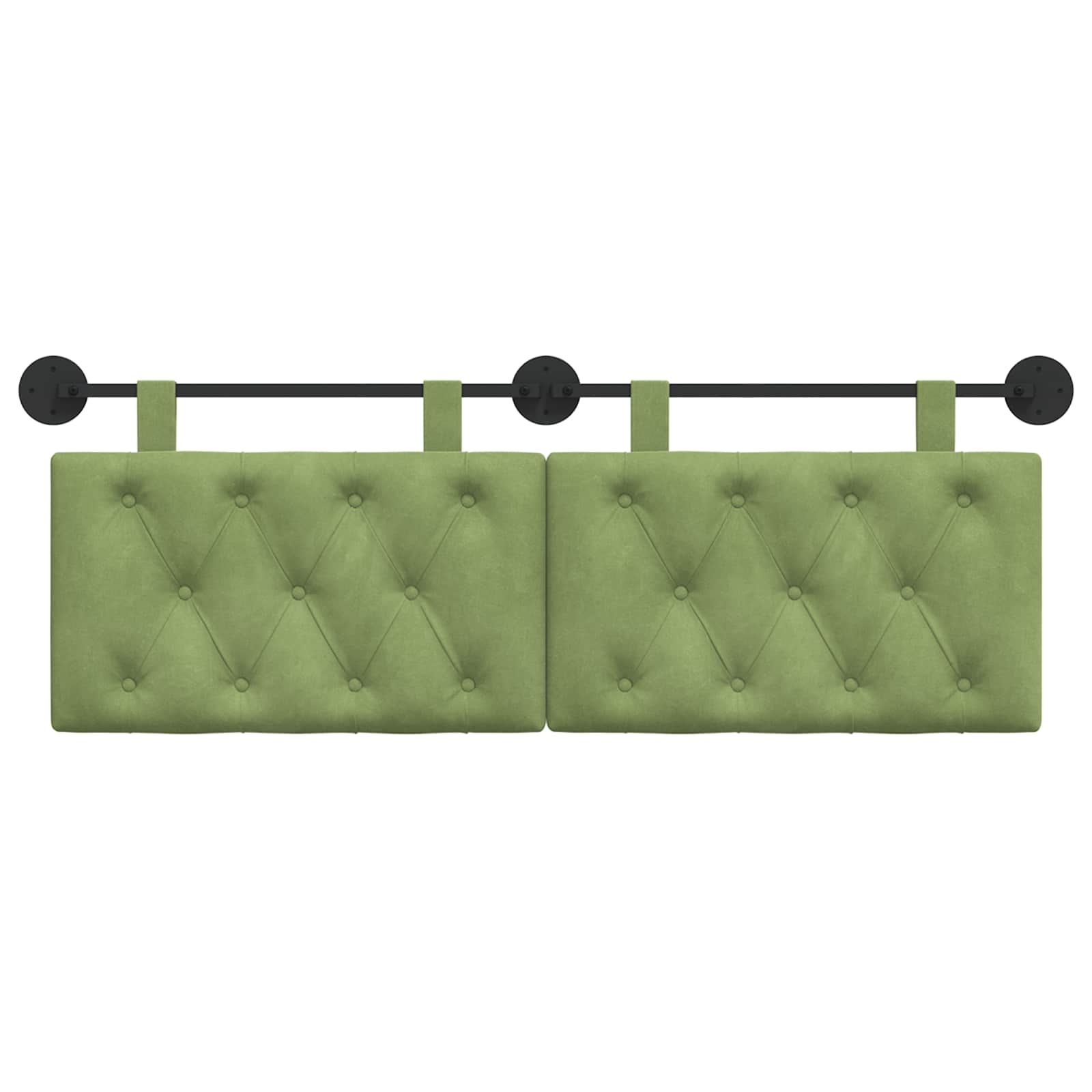 Tête de lit suspendue Avec lumière LED Vert clair Velours - XIOS