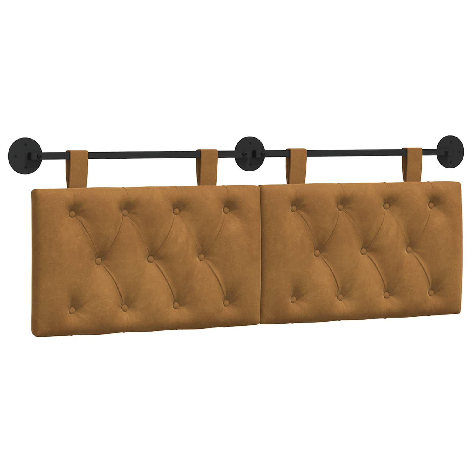 Tête de lit suspendue Avec lumière LED Marron Velours - XIOS