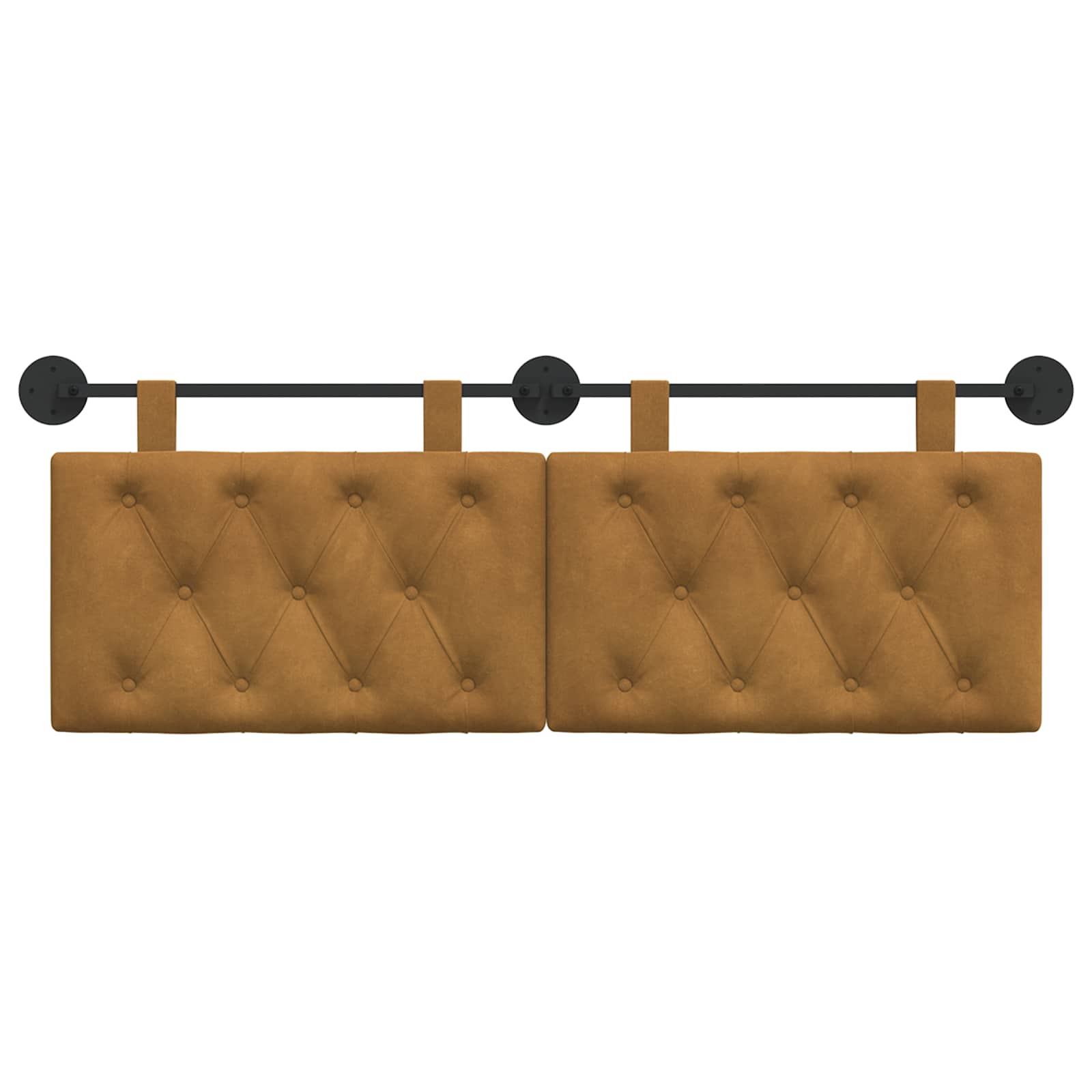 Tête de lit suspendue Avec lumière LED Marron Velours - XIOS
