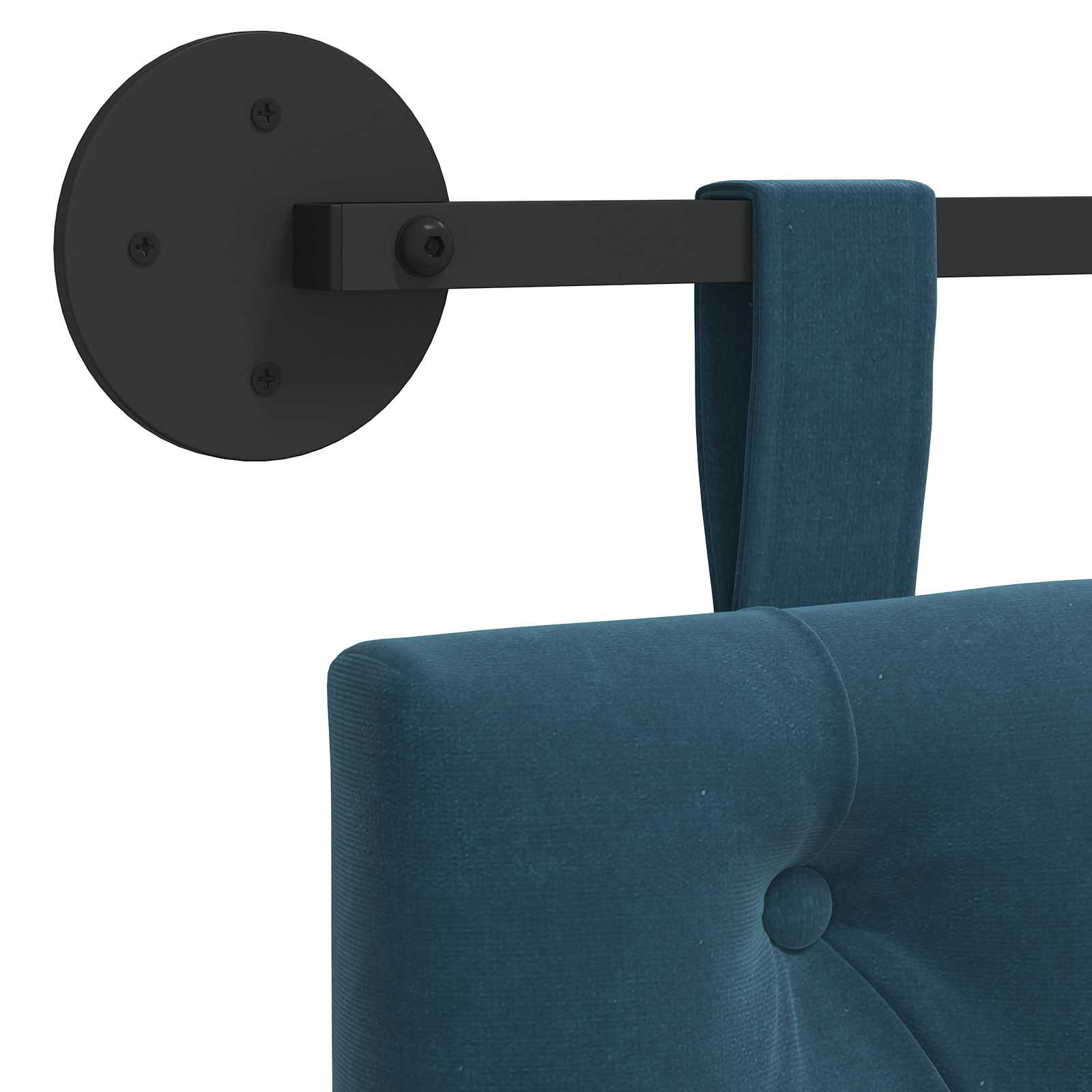 Tête de lit suspendue Avec lumière LED Bleu Velours - XIOS