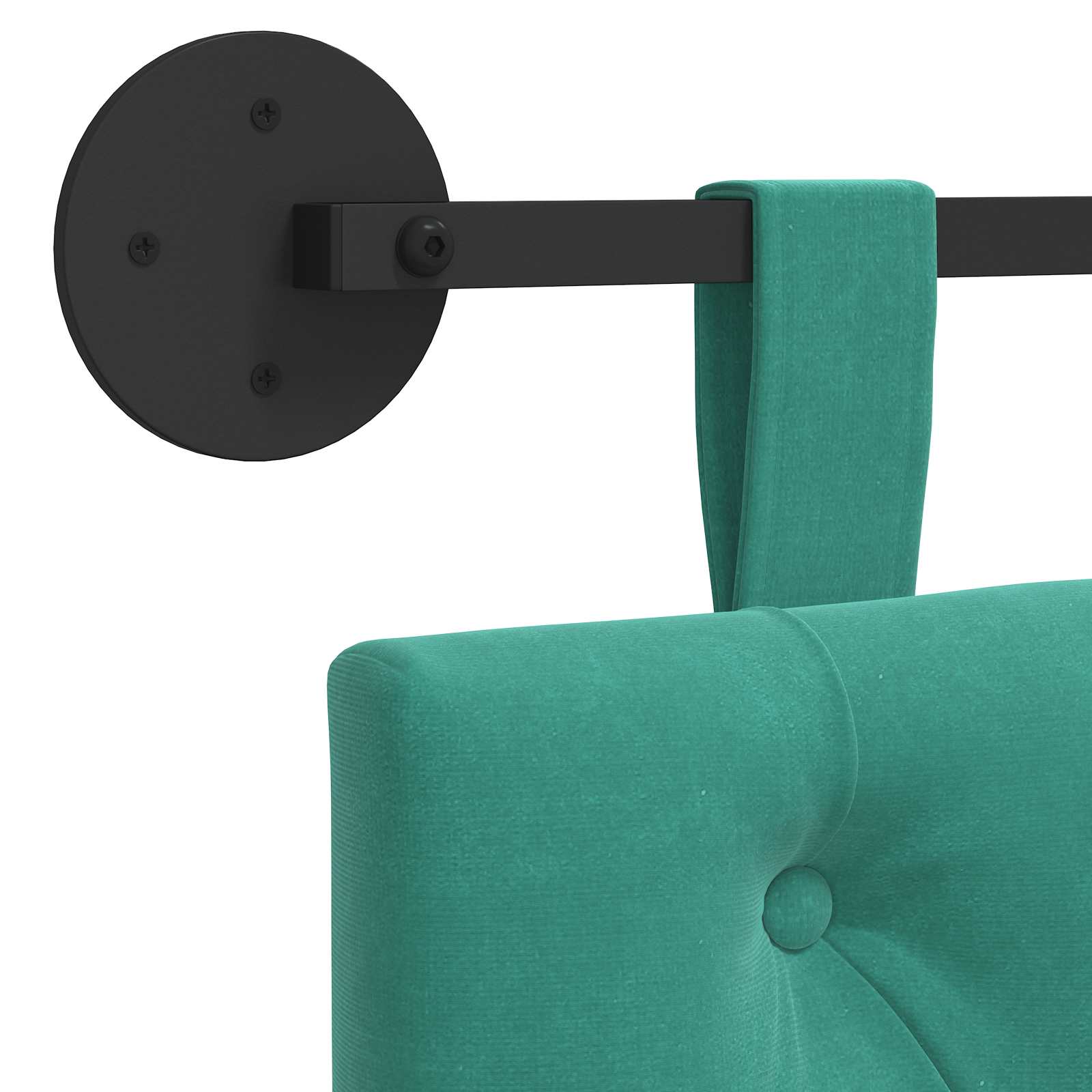 Tête de lit suspendue Avec lumière LED Turquoise Velours - XIOS