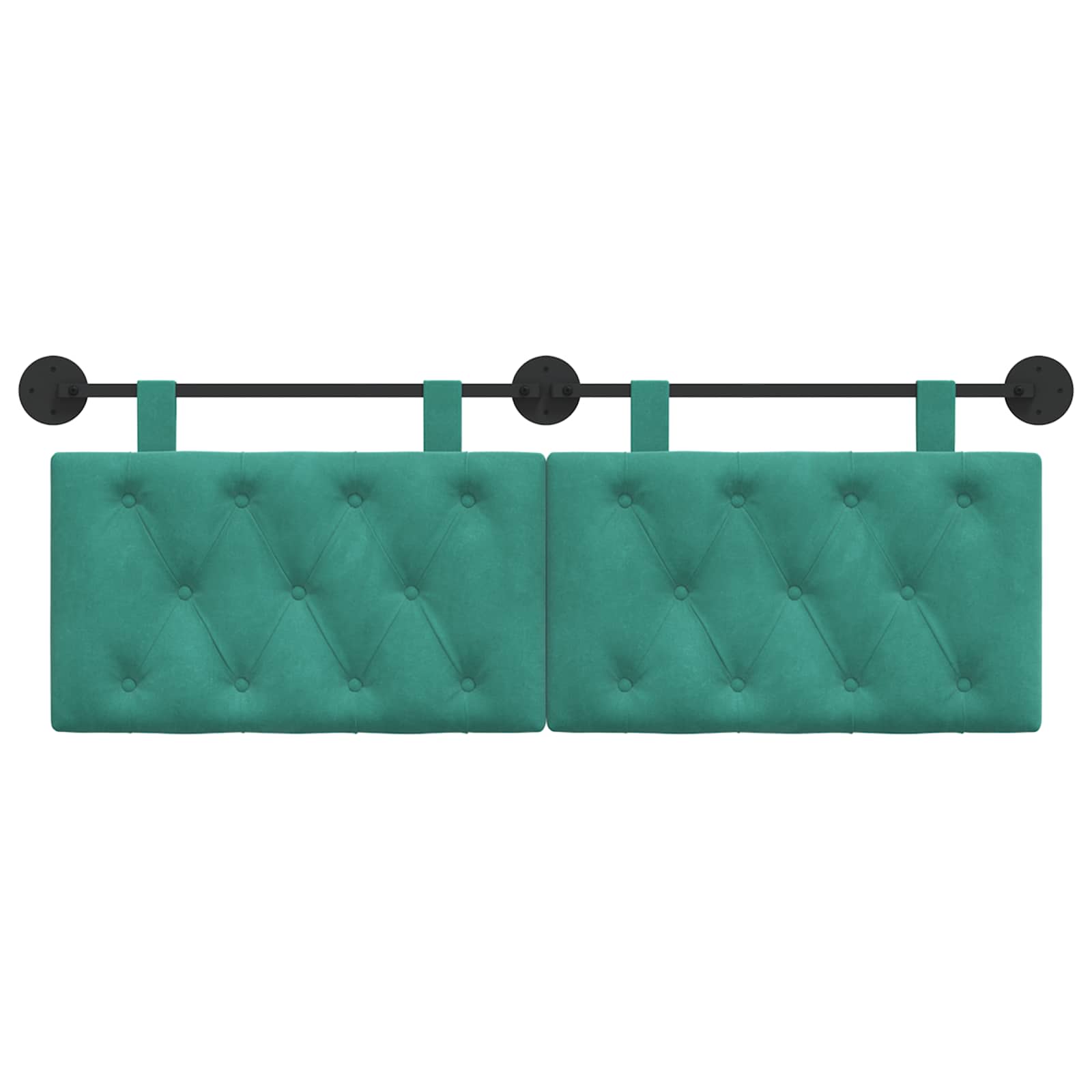 Tête de lit suspendue Avec lumière LED Turquoise Velours - XIOS