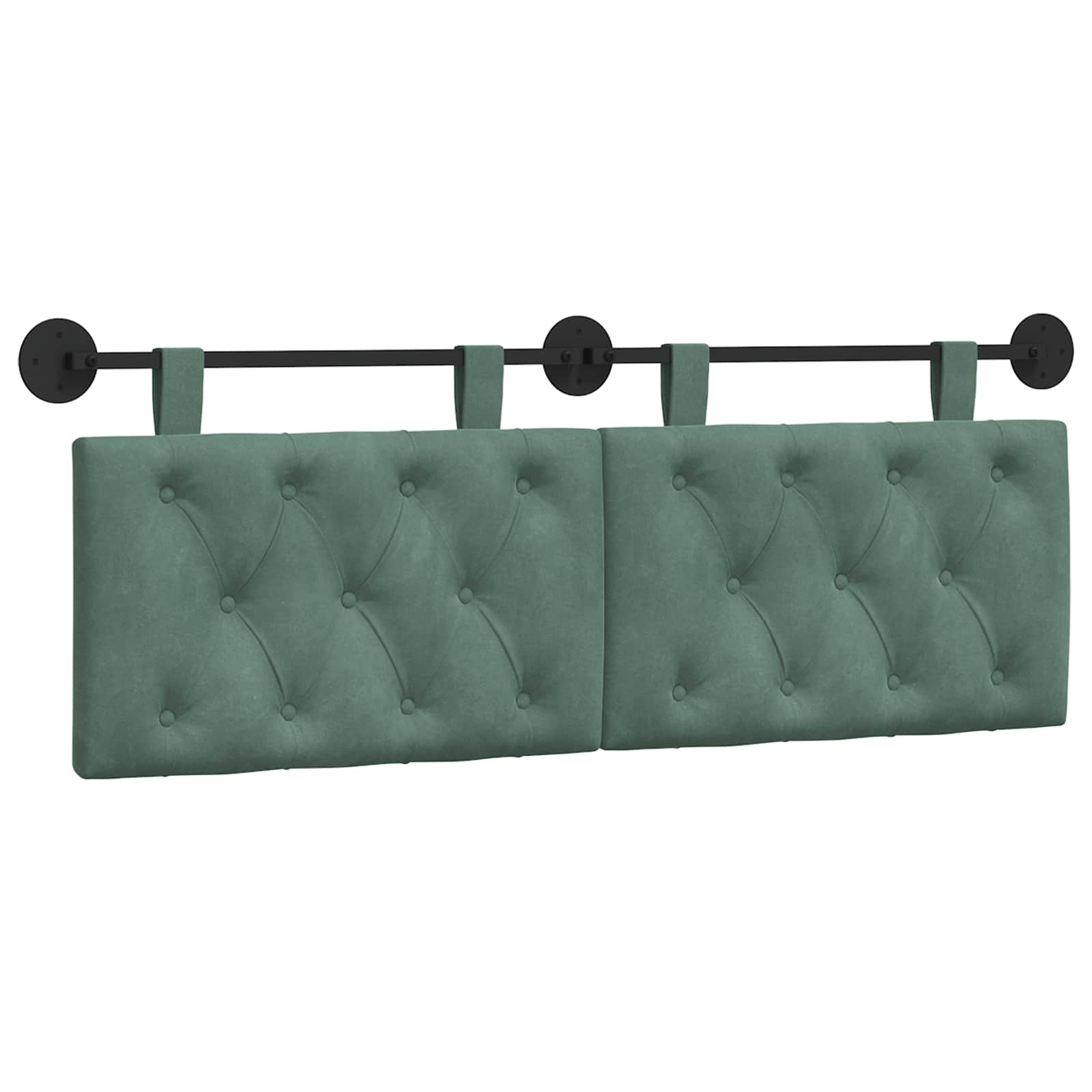 Tête de lit suspendue Avec lumière LED Vert Mer Velours - XIOS