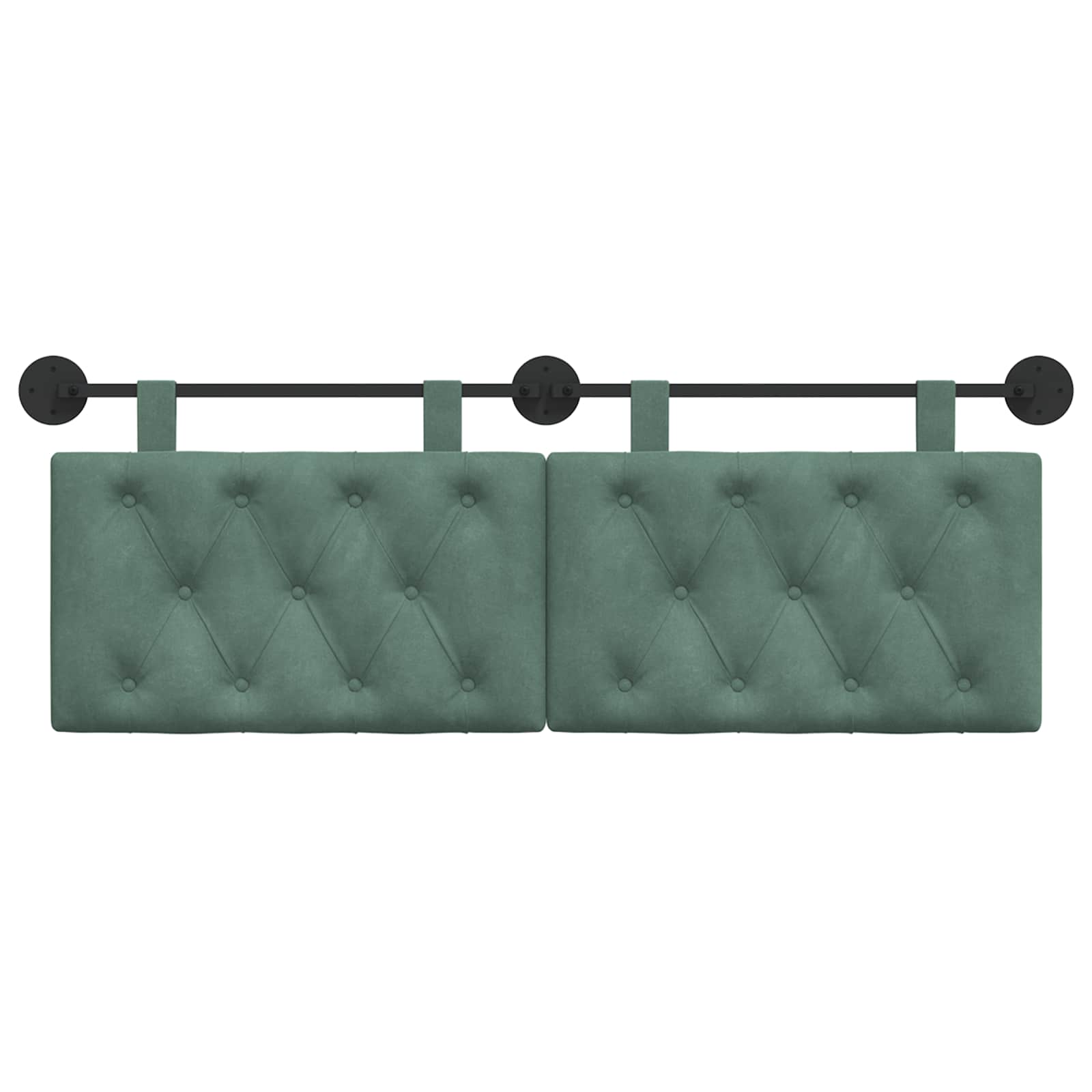 Tête de lit suspendue Avec lumière LED Vert Mer Velours - XIOS