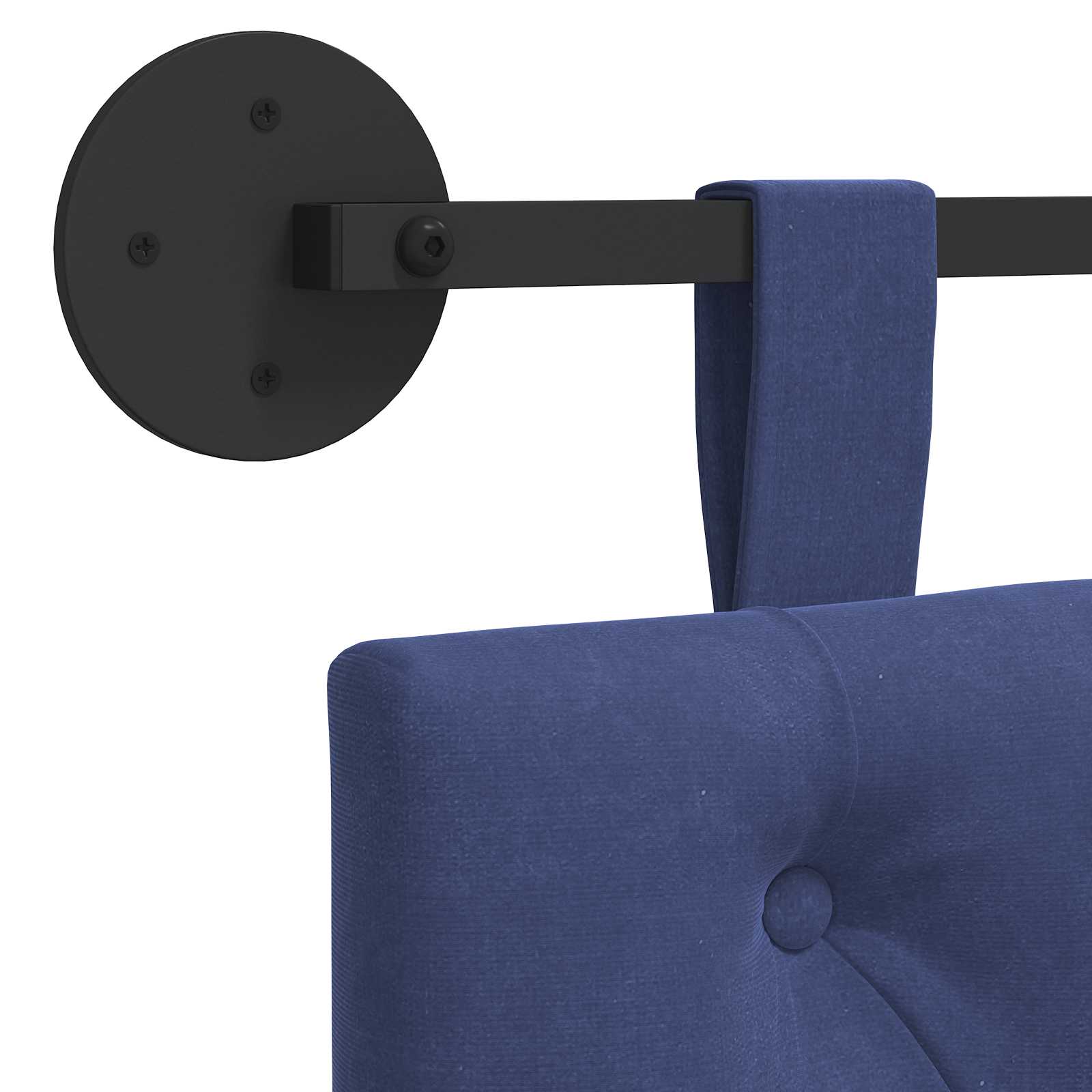 Tête de lit suspendue Avec lumière LED Bleu police Velours - XIOS