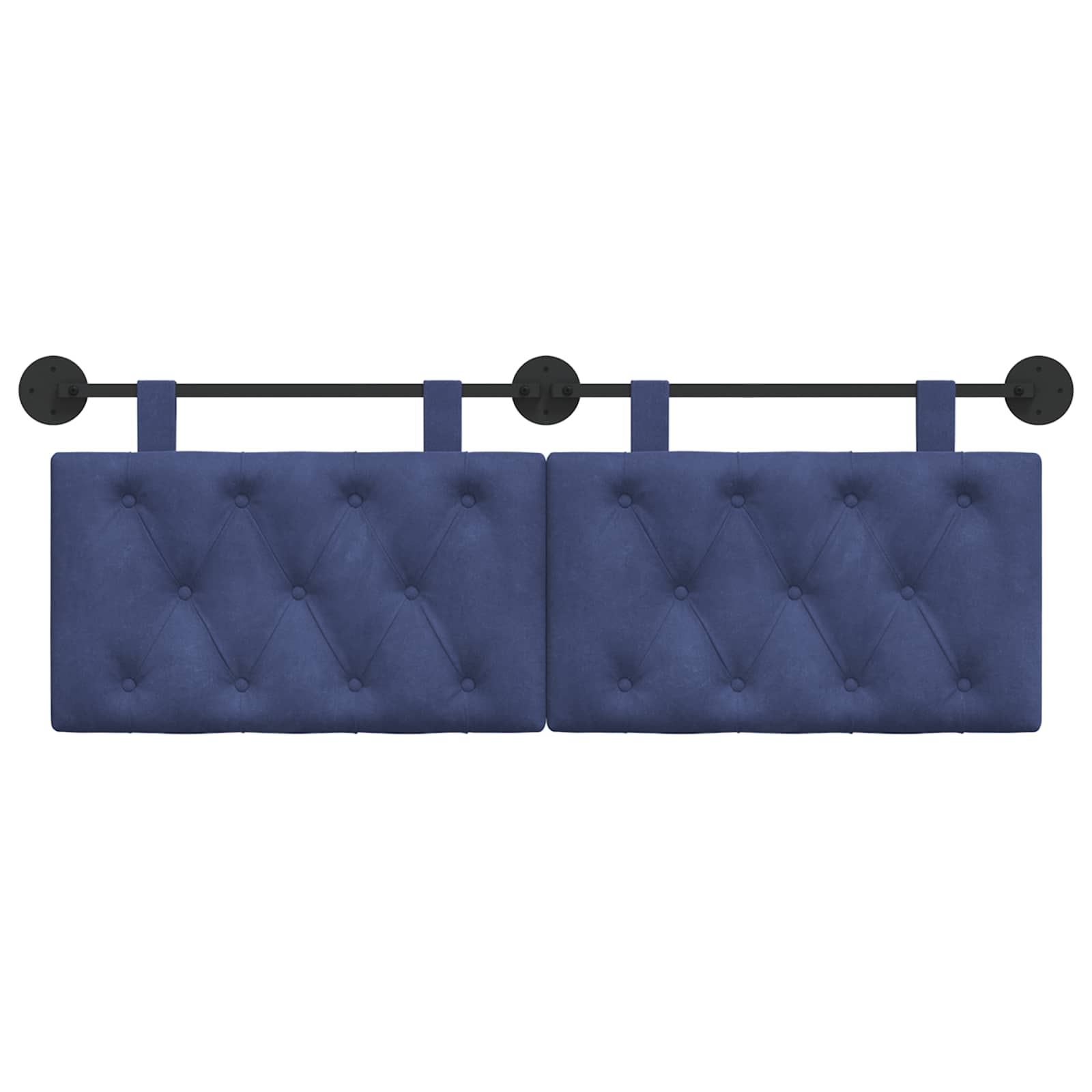 Tête de lit suspendue Avec lumière LED Bleu police Velours - XIOS