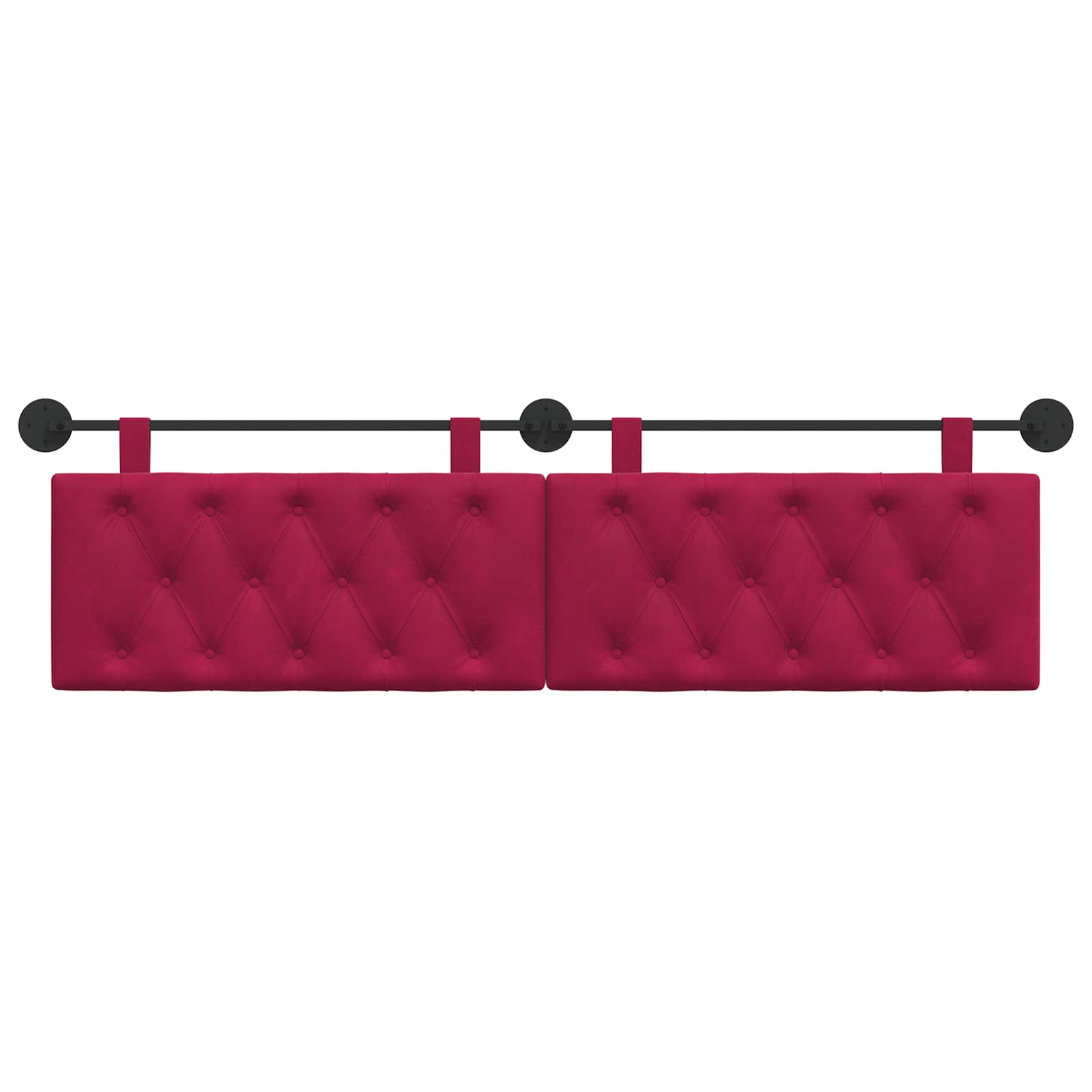 Tête de lit suspendue Avec lumière LED Bordeaux Velours - XIOS