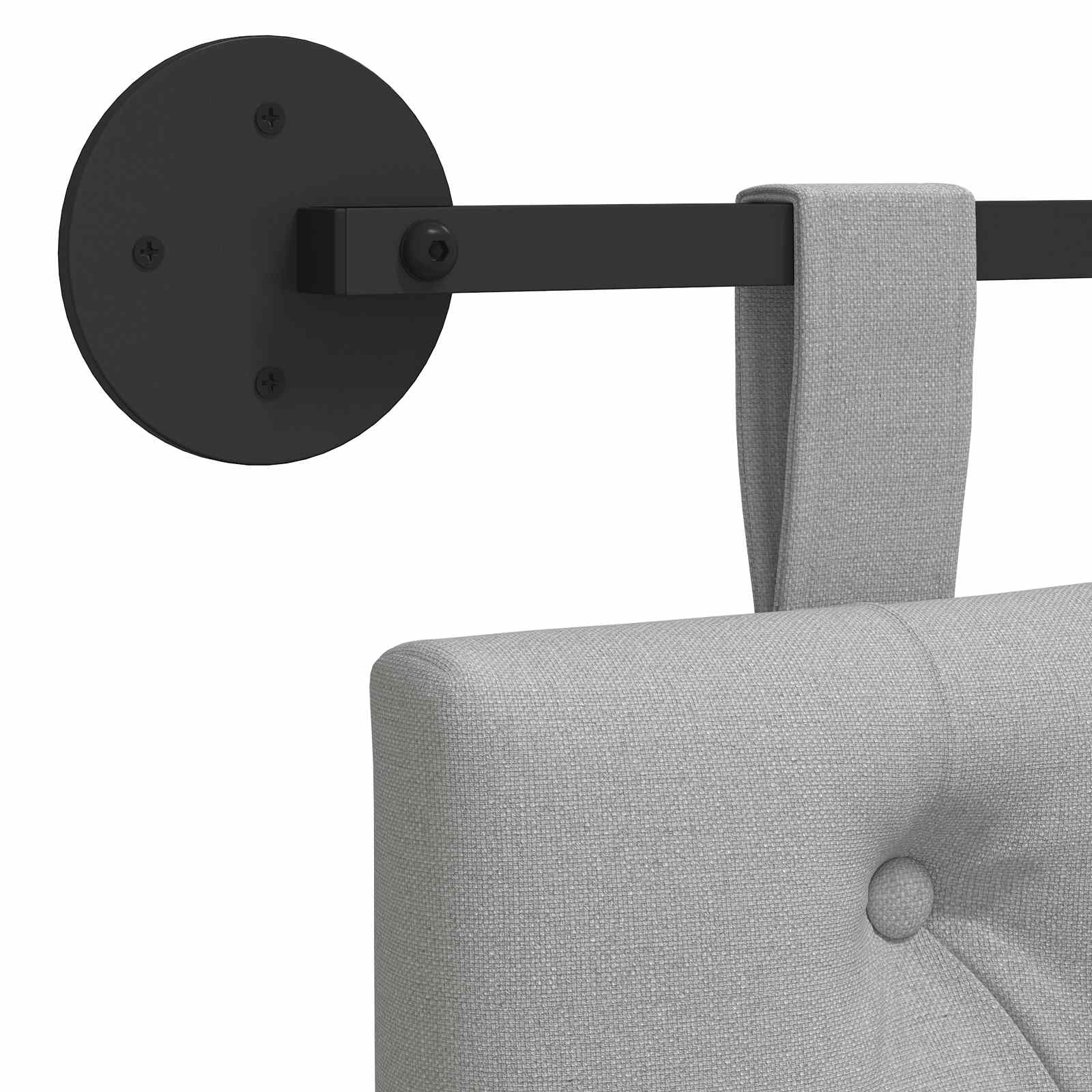 Tête de lit suspendue Gris nuage 190 x 55 x 7 cm tissu - XIOS