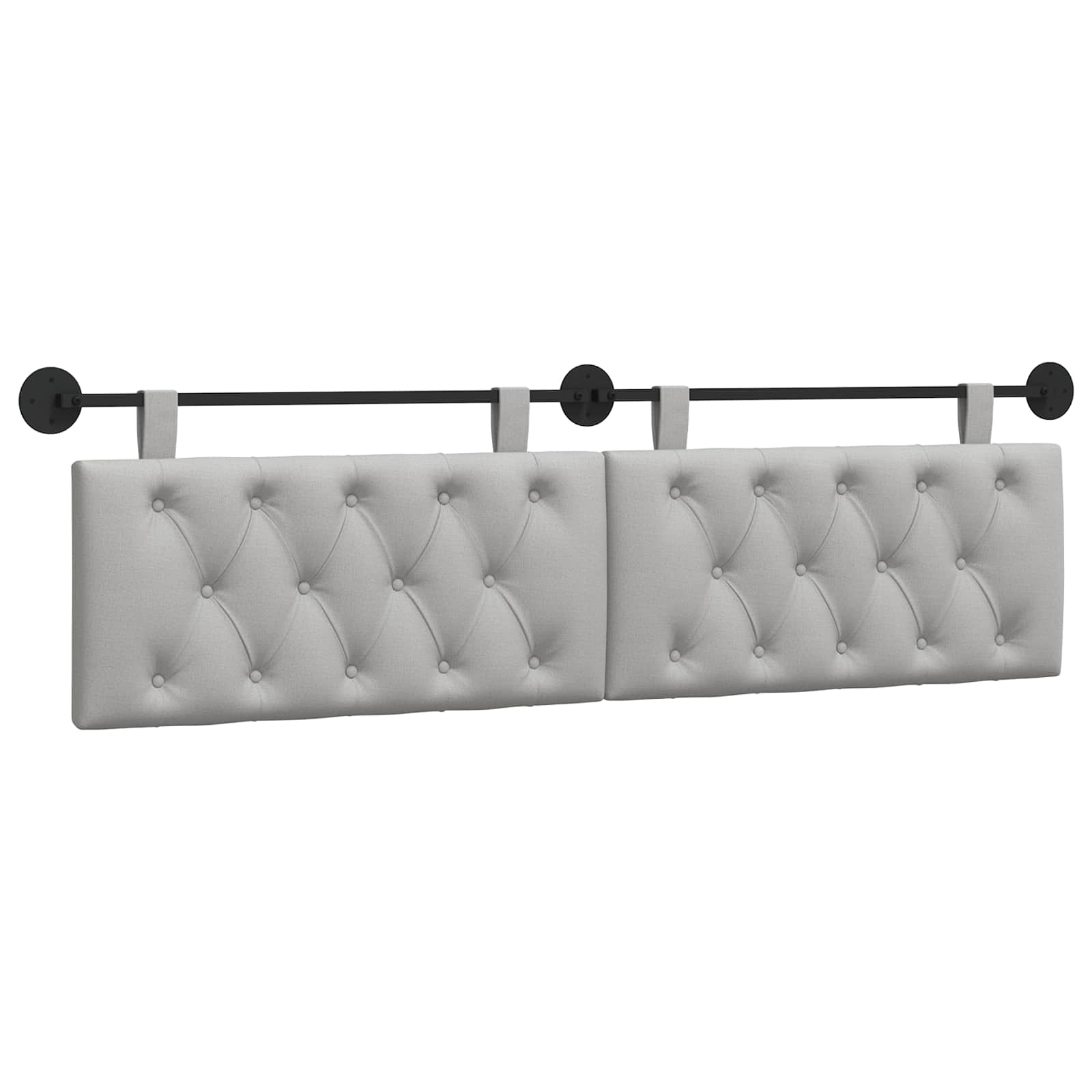 Tête de lit suspendue Gris nuage 190 x 55 x 7 cm tissu - XIOS