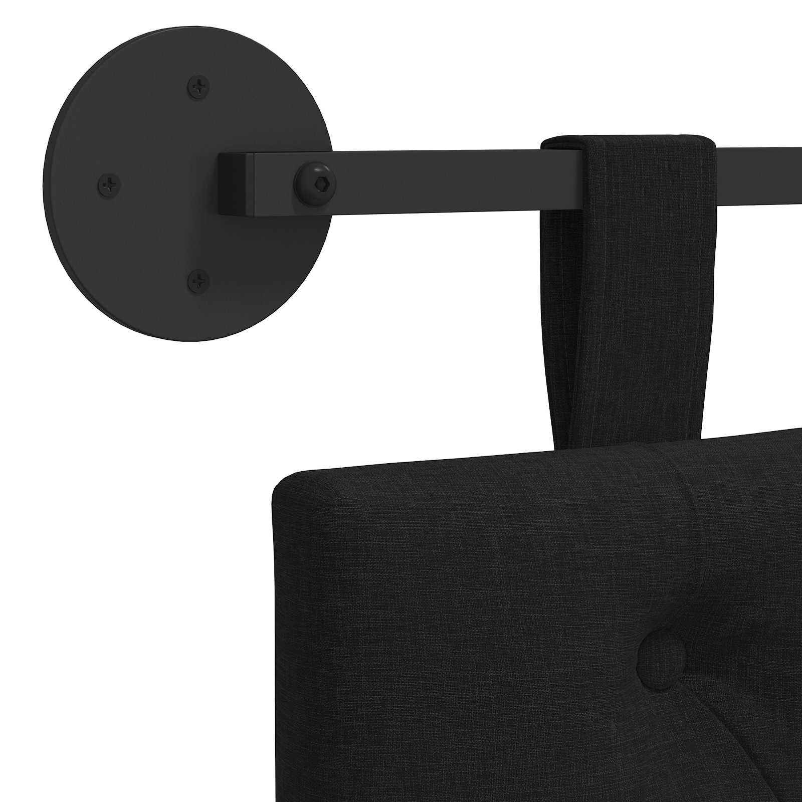 Tête de lit suspendue Noir Tissu - XIOS