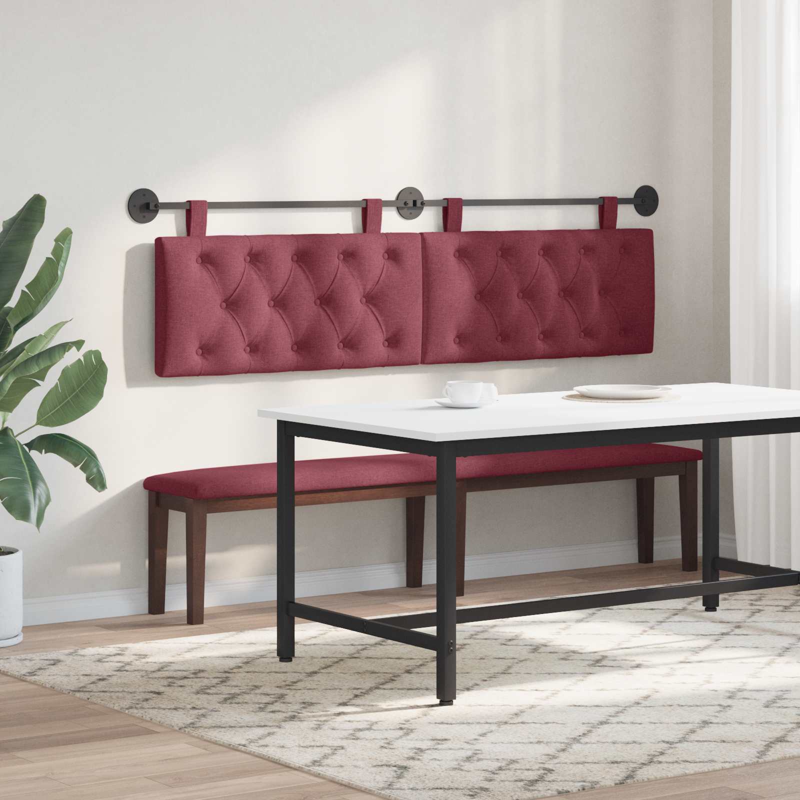 Tête de lit suspendue Bordeaux Tissu - XIOS