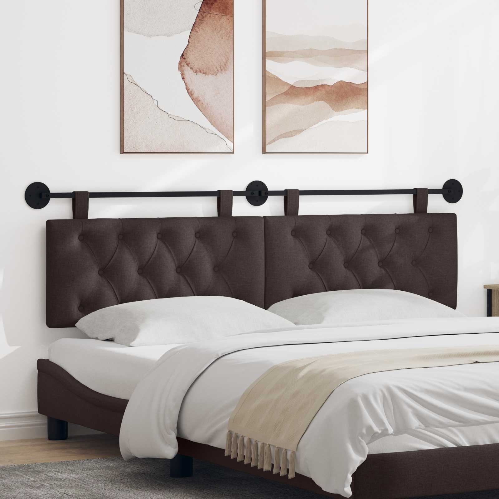 Tête de lit suspendue Marron foncé 190 x 55 x 7 cm tissu - XIOS