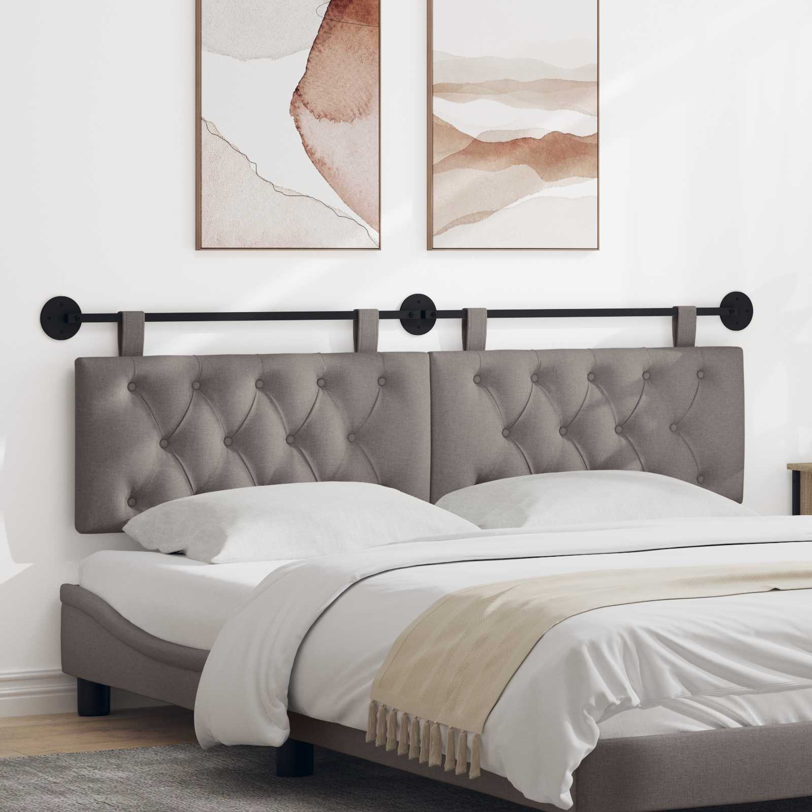 Tête de lit suspendue Taupe Tissu - XIOS