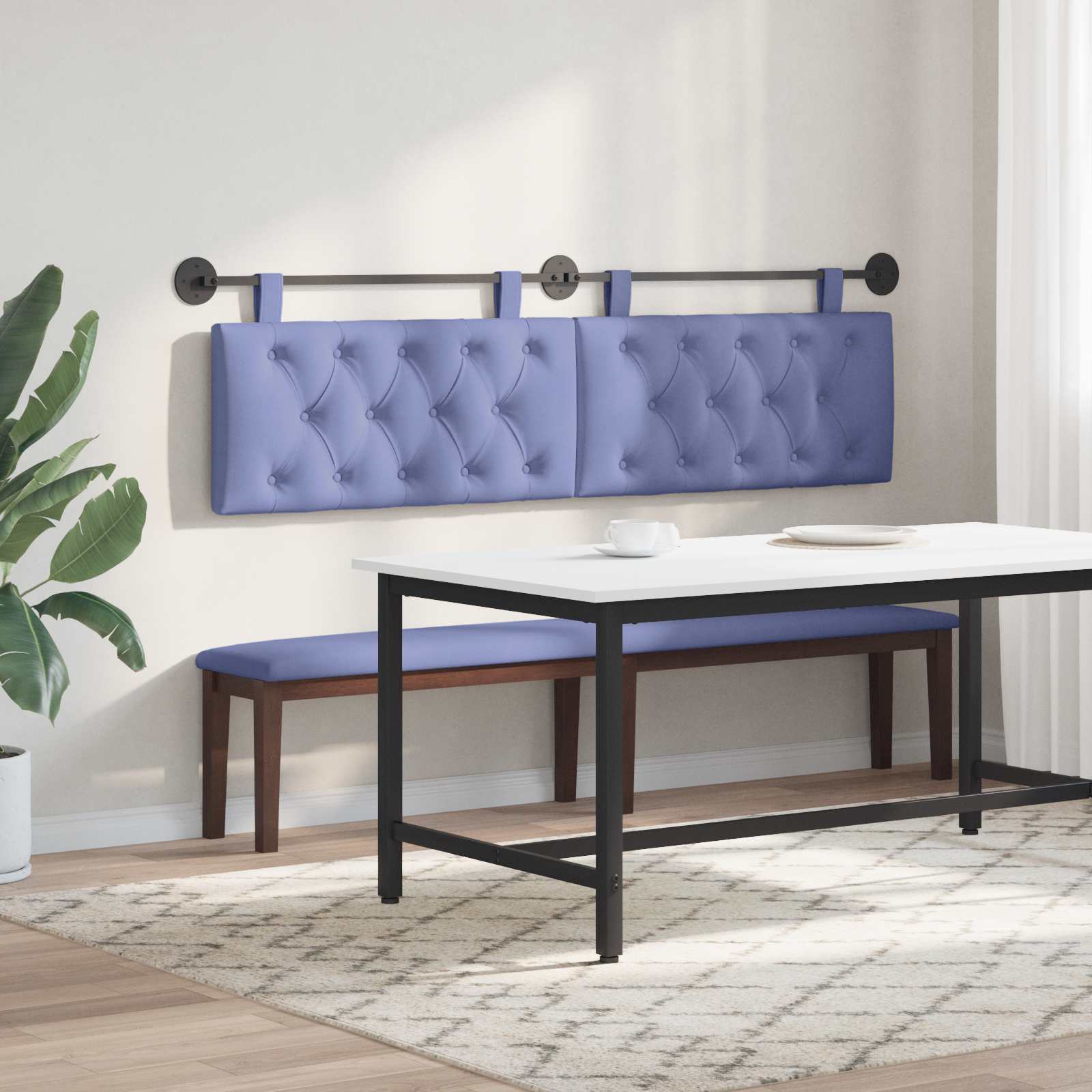 Tête de lit suspendue Bleu denim Tissu - XIOS