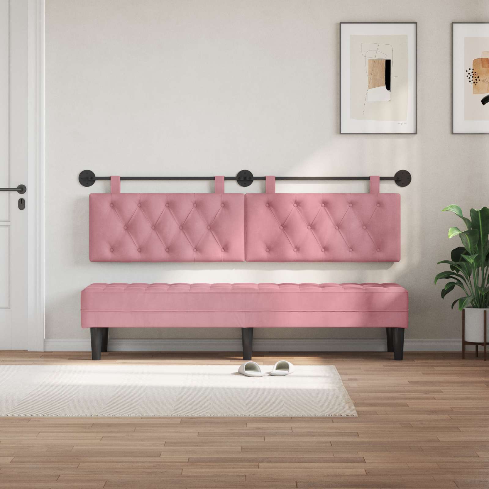 Tête de lit suspendue Rose Velours - XIOS