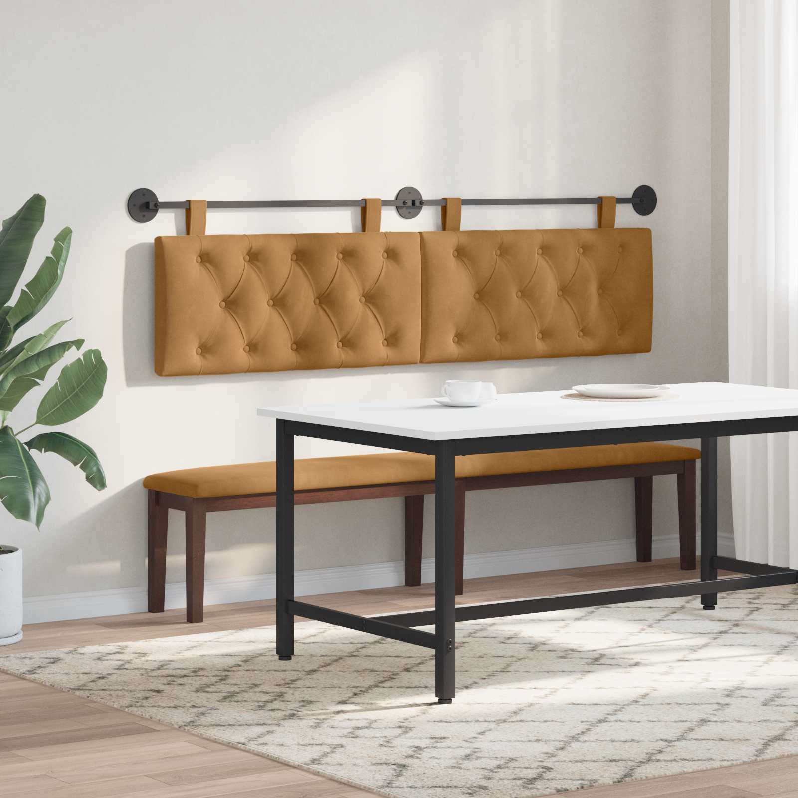 Tête de lit suspendue Marron 190 x 55 x 7 cm Velours - XIOS