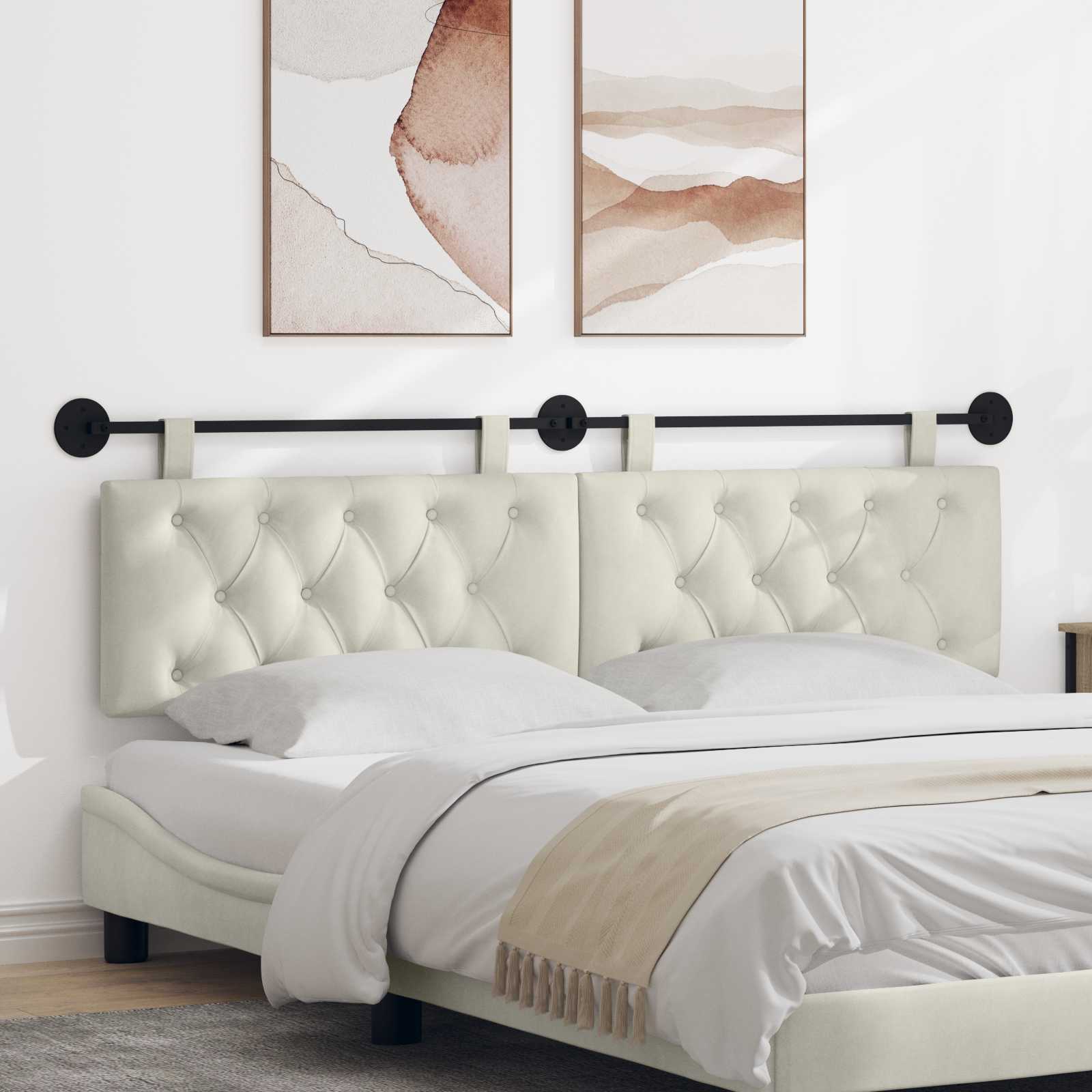 Tête de lit suspendue Crème Velours - XIOS