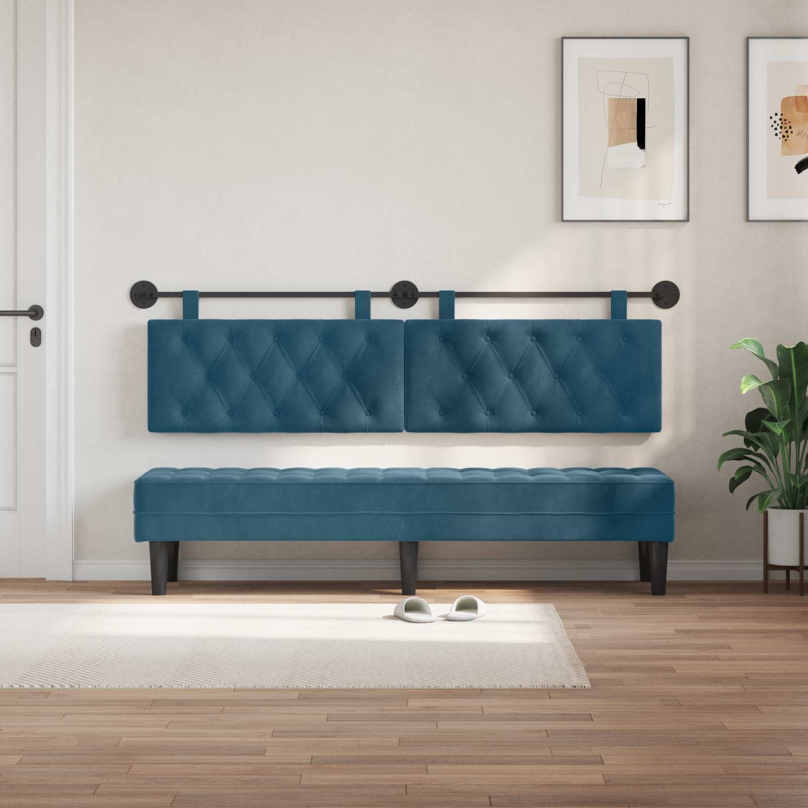 Tête de lit suspendue Bleu Velours - XIOS