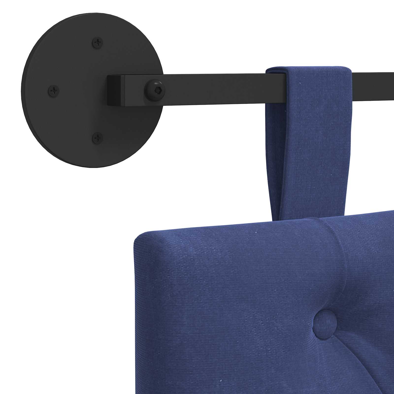 Tête de lit suspendue Bleu police Velours - XIOS