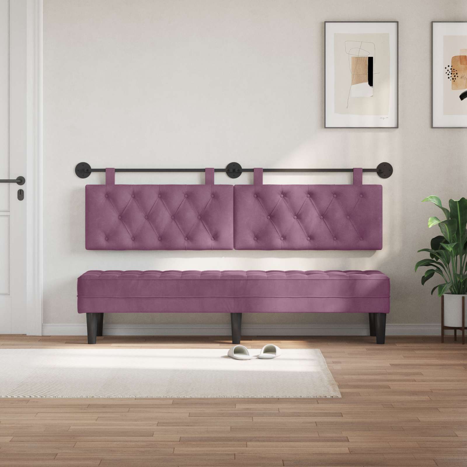 Tête de lit suspendue Pourpre Velours - XIOS
