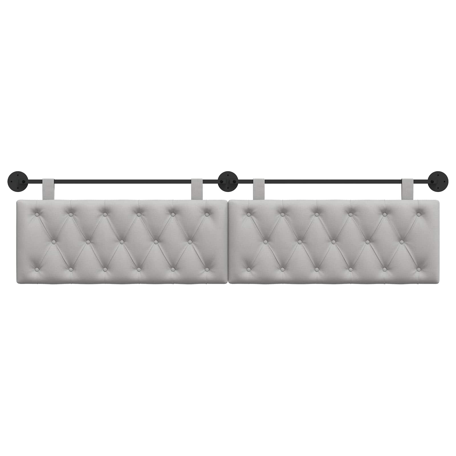 Tête de lit suspendue Gris nuage 210 x 55 x 7 cm tissu - XIOS