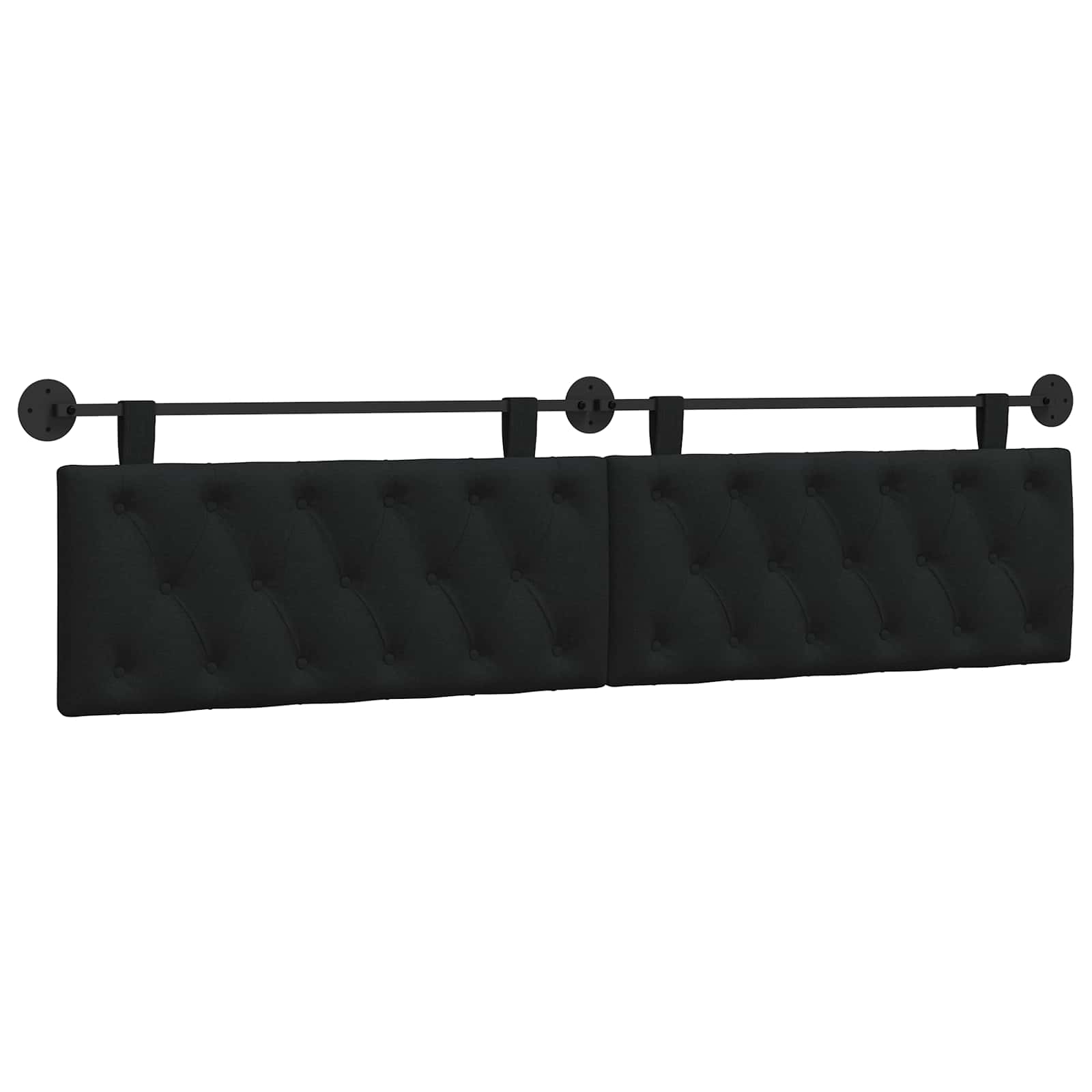 Tête de lit suspendue Montage mural Noir 210 x 55 x 7 cm tissu - XIOS