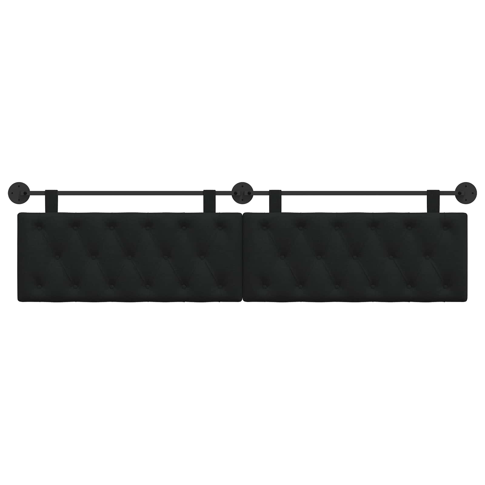Tête de lit suspendue Montage mural Noir 210 x 55 x 7 cm tissu - XIOS