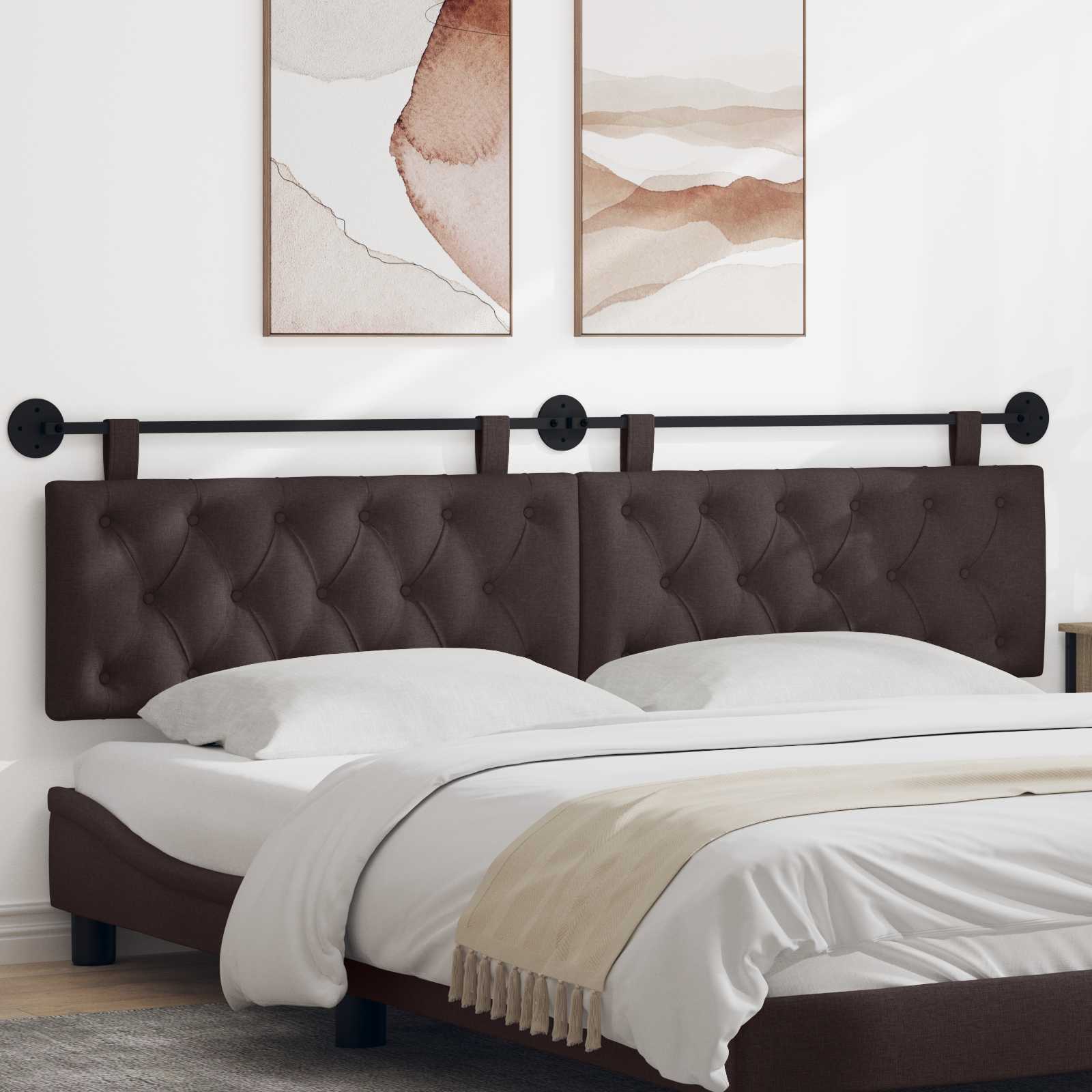 Tête de lit suspendue Marron foncé 210 x 55 x 7 cm tissu - XIOS