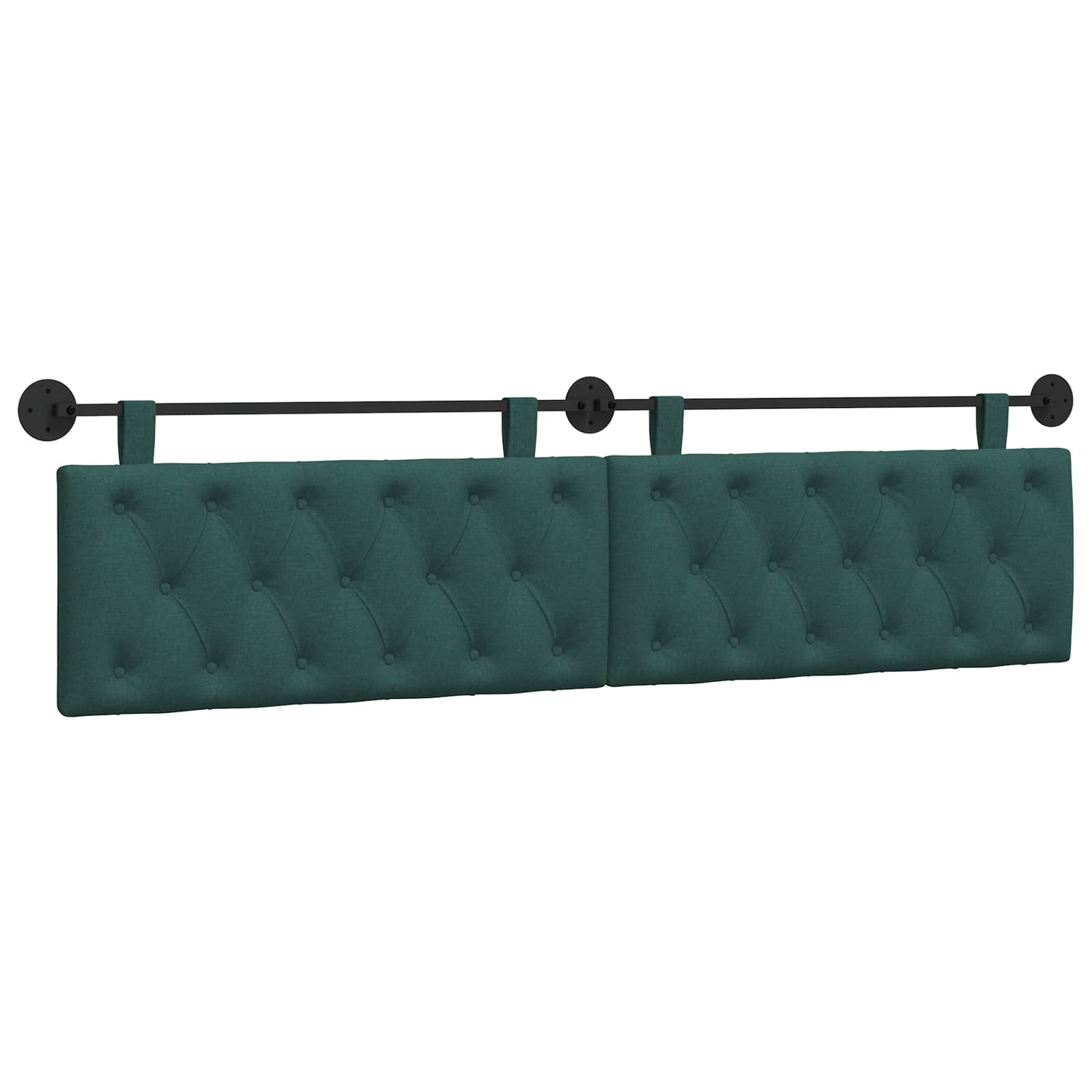Tête de lit suspendue Vert foncé 210 x 55 x 7 cm tissu - XIOS